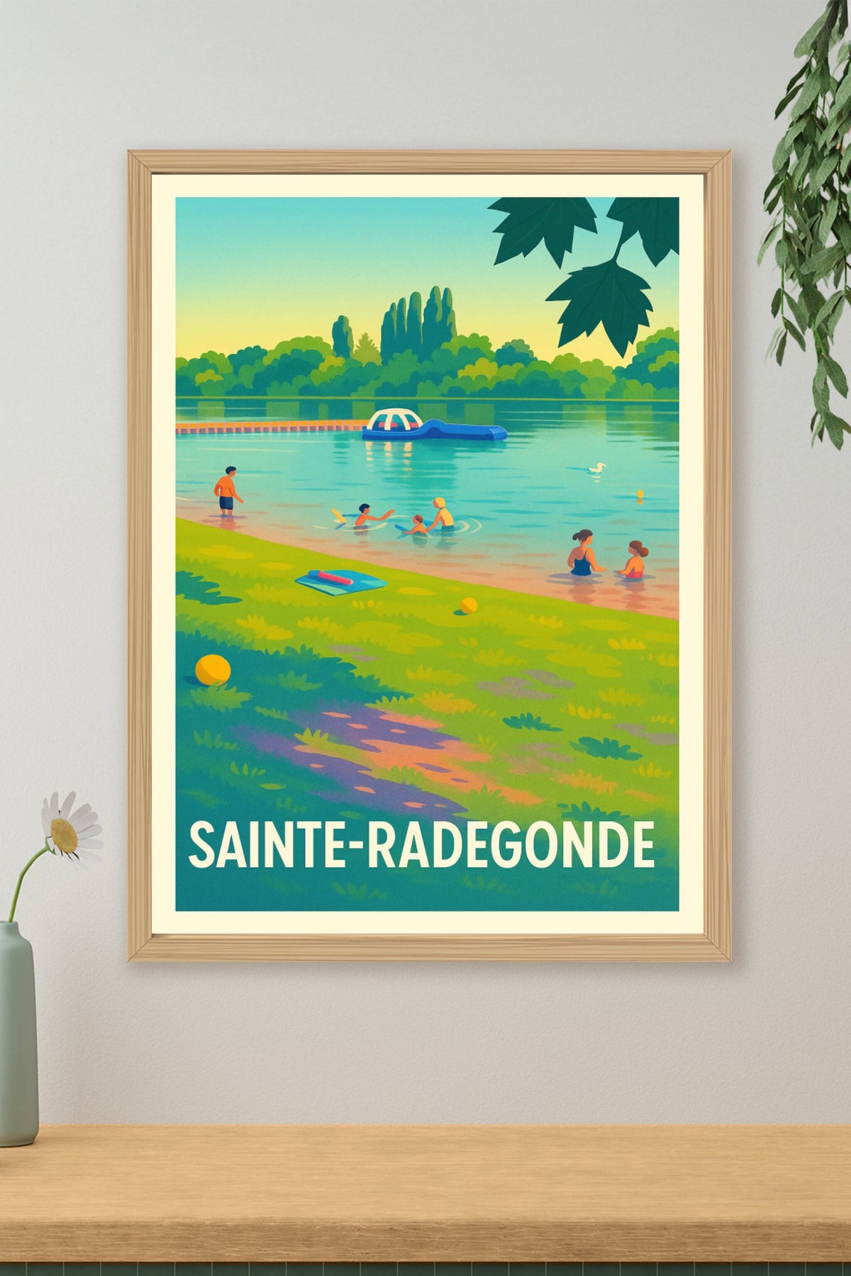 Affiche Sainte-Radegonde — Escapade en bord de l'eau · poster d'art de Sainte-Radegonde