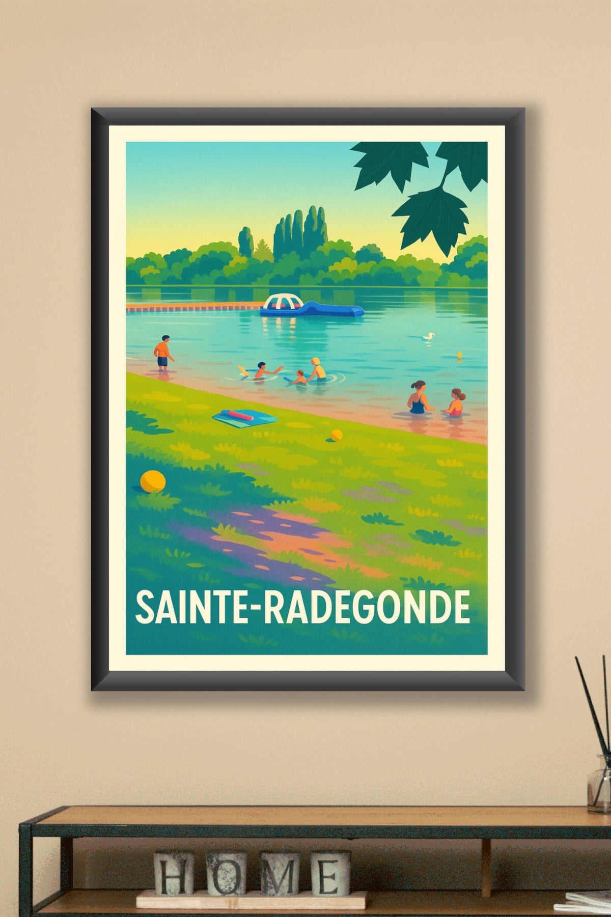 Affiche Sainte-Radegonde — Escapade en bord de l'eau · poster d'art de Sainte-Radegonde