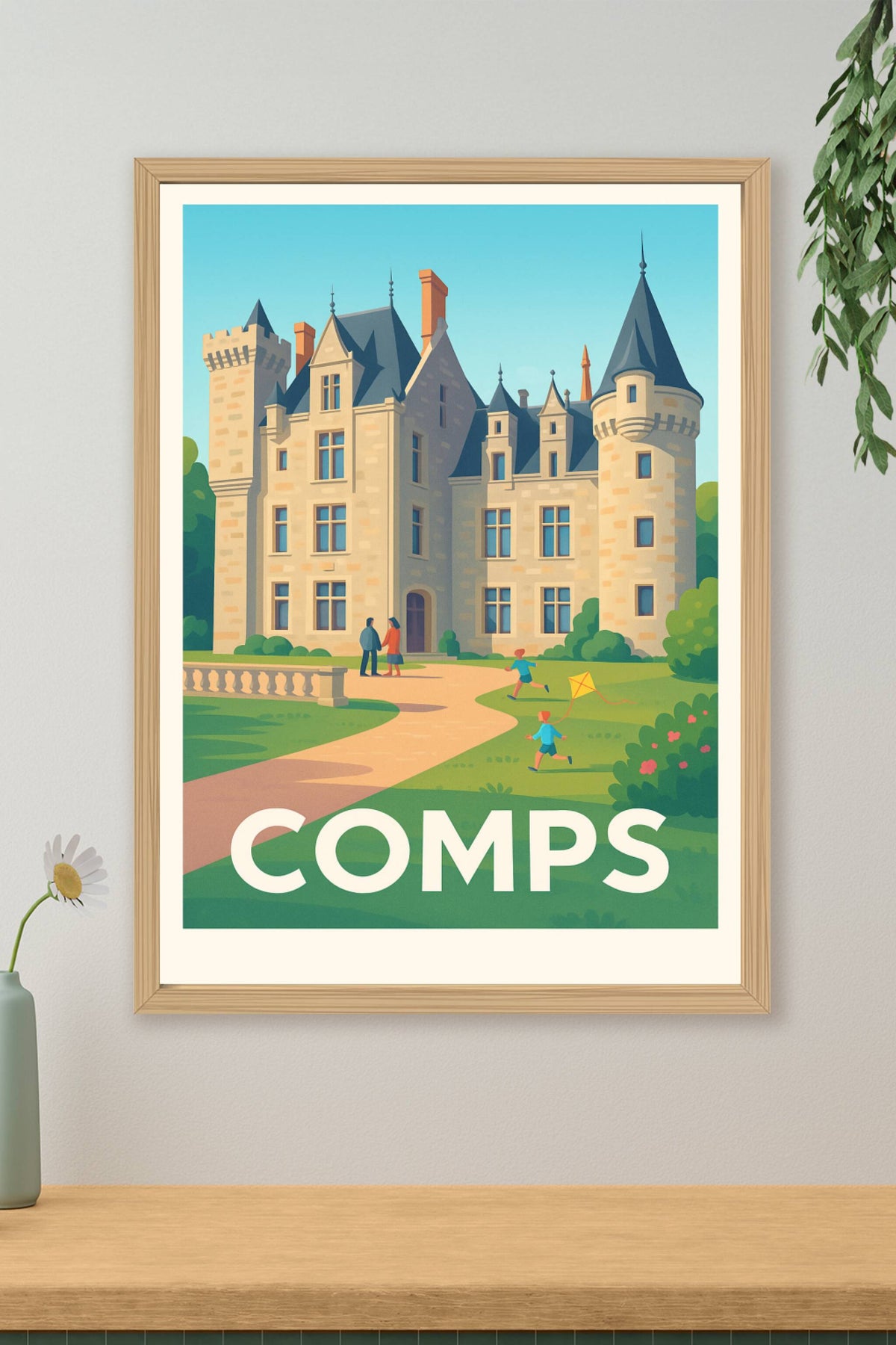 Affiche Comps — Élégance et charme du château · poster d'art de Comps