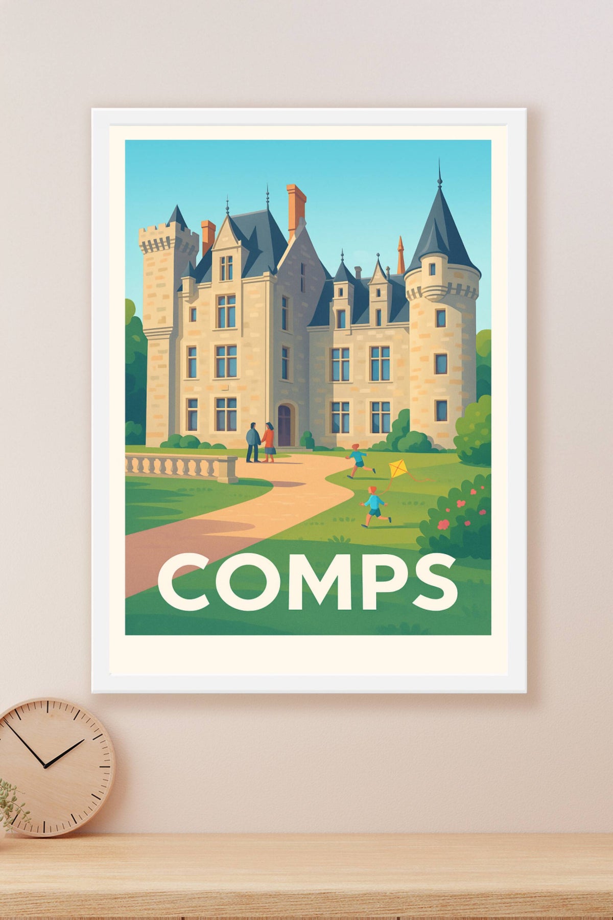 Affiche Comps — Élégance et charme du château · poster d'art de Comps