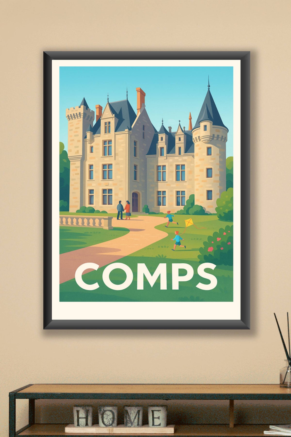 Affiche Comps — Élégance et charme du château · poster d'art de Comps