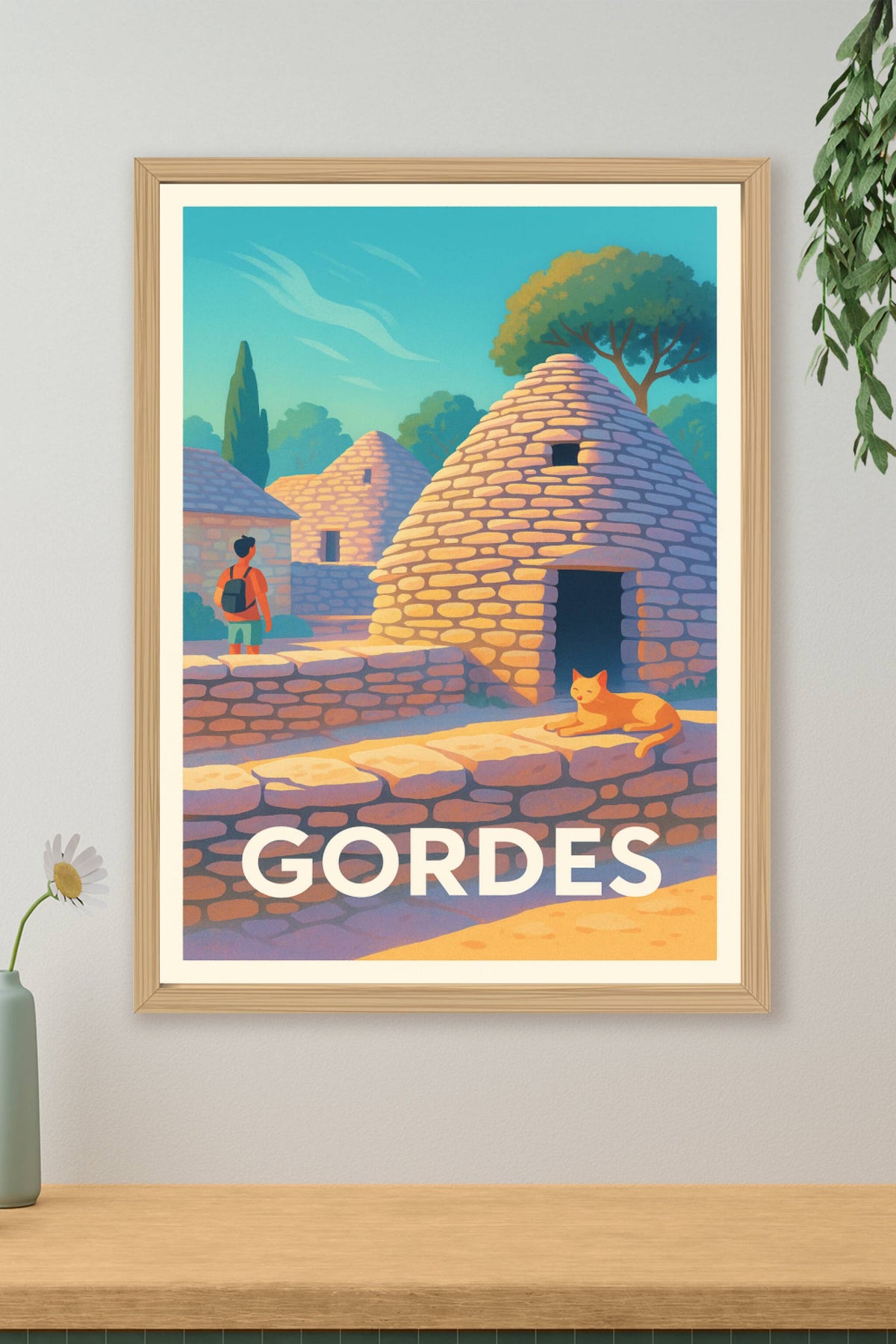 Affiche Gordes — Charme provençal et pierre sèche · poster d'art de Gordes