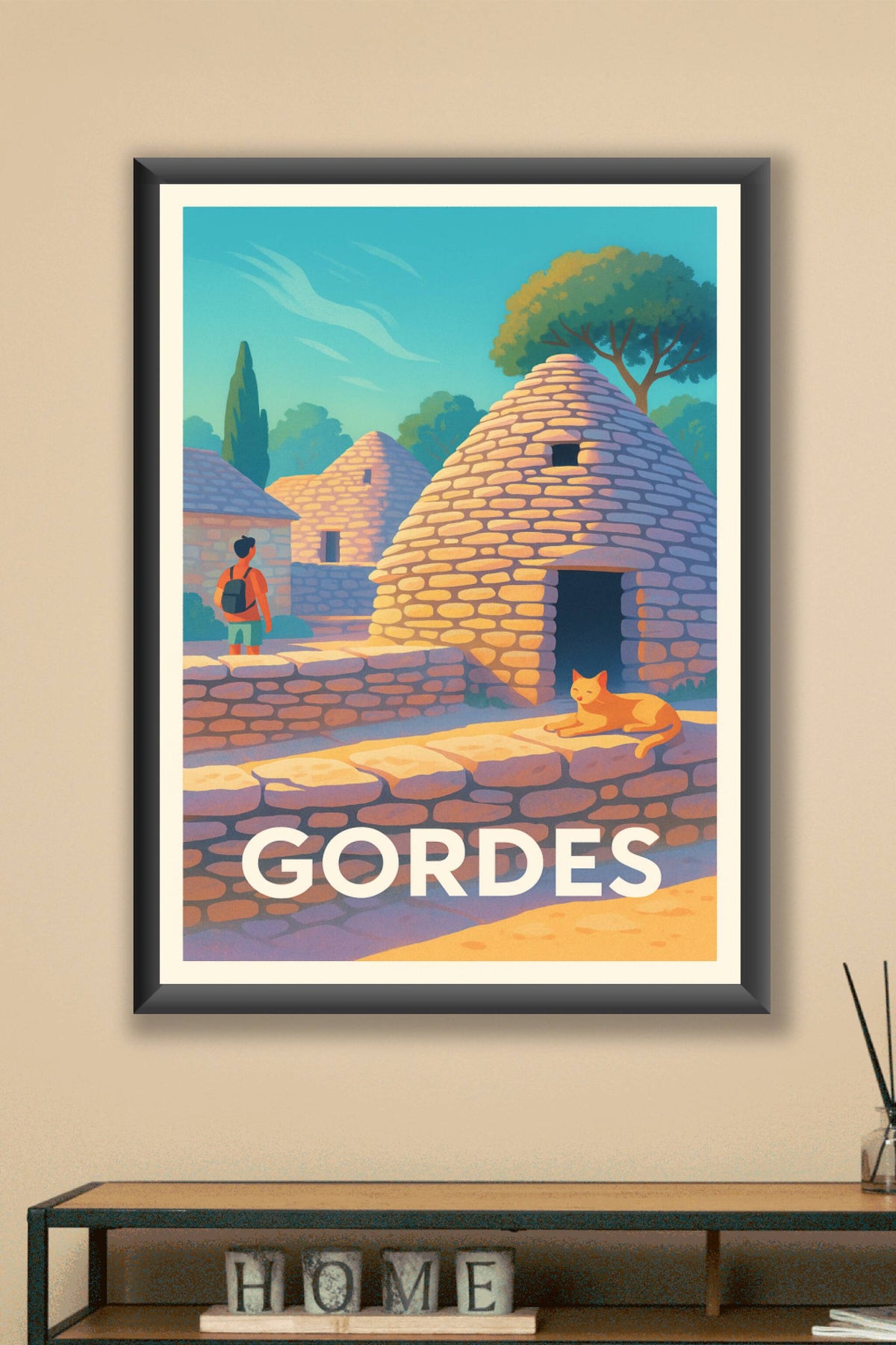 Affiche Gordes — Charme provençal et pierre sèche · poster d'art de Gordes