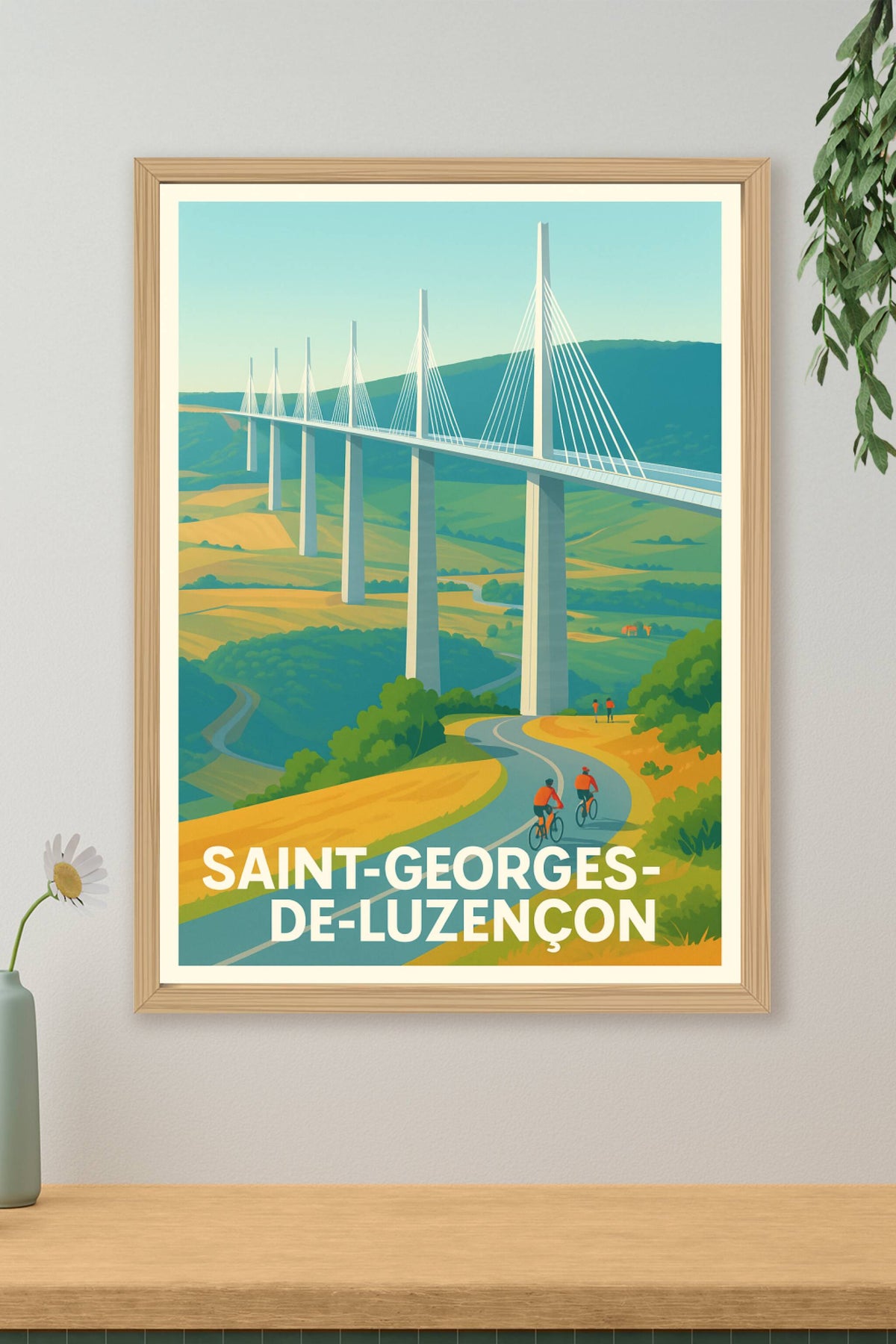 Affiche Saint-Georges-de-Luzençon — Escapade au Viaduc de Millau · poster d'art de Saint-Georges-de-Luzençon