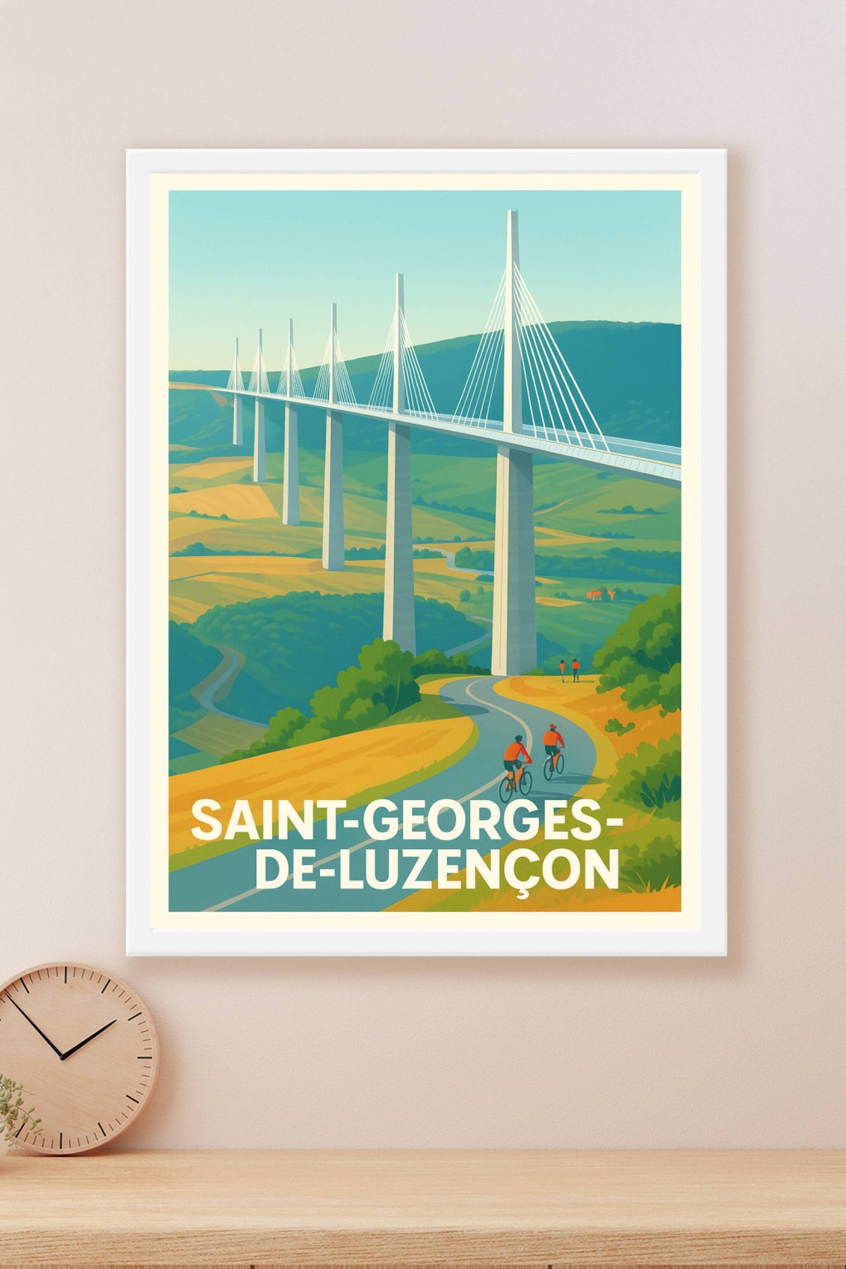 Affiche Saint-Georges-de-Luzençon — Escapade au Viaduc de Millau · poster d'art de Saint-Georges-de-Luzençon