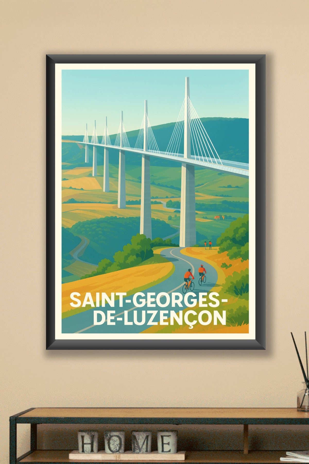 Affiche Saint-Georges-de-Luzençon — Escapade au Viaduc de Millau · poster d'art de Saint-Georges-de-Luzençon