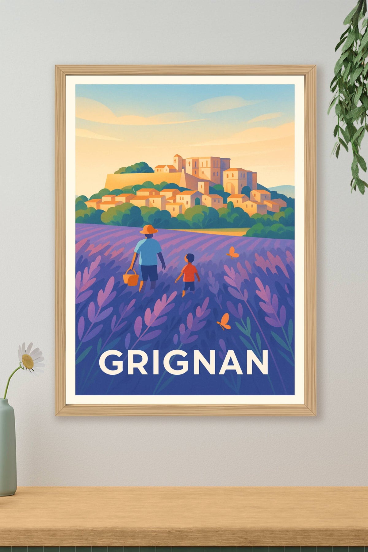 Affiche Grignan — L'âme provençale au cœur des lavandes · poster d'art de Grignan