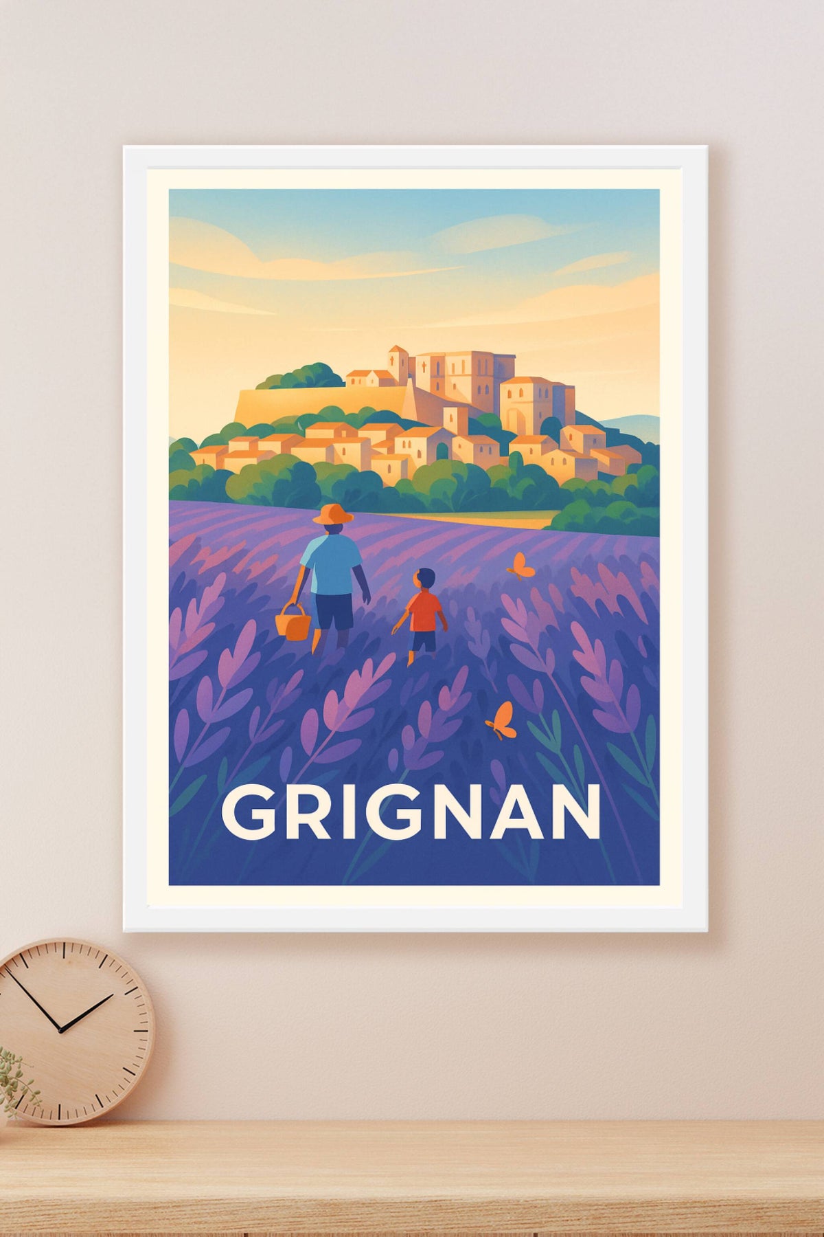 Affiche Grignan — L'âme provençale au cœur des lavandes · poster d'art de Grignan