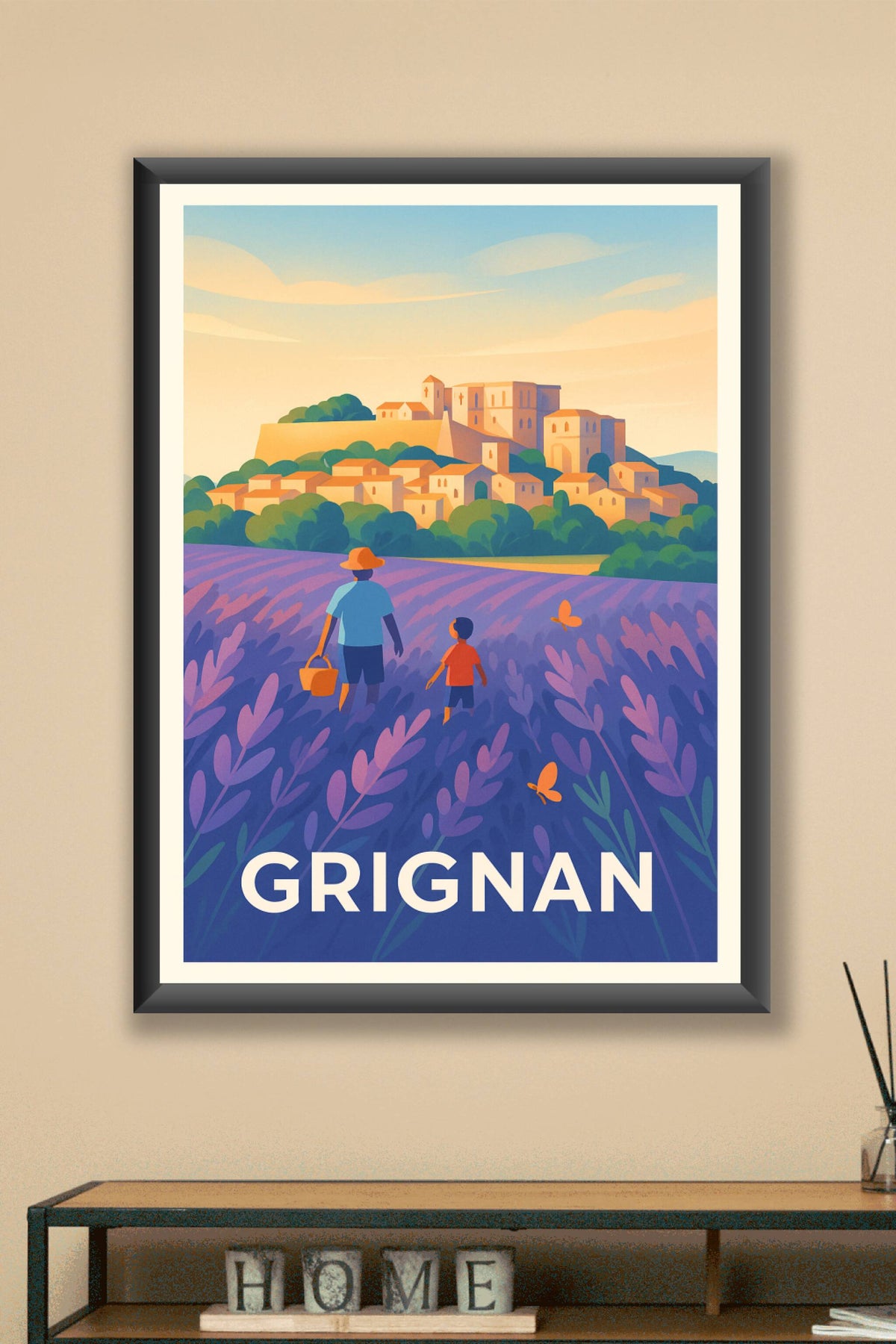 Affiche Grignan — L'âme provençale au cœur des lavandes · poster d'art de Grignan