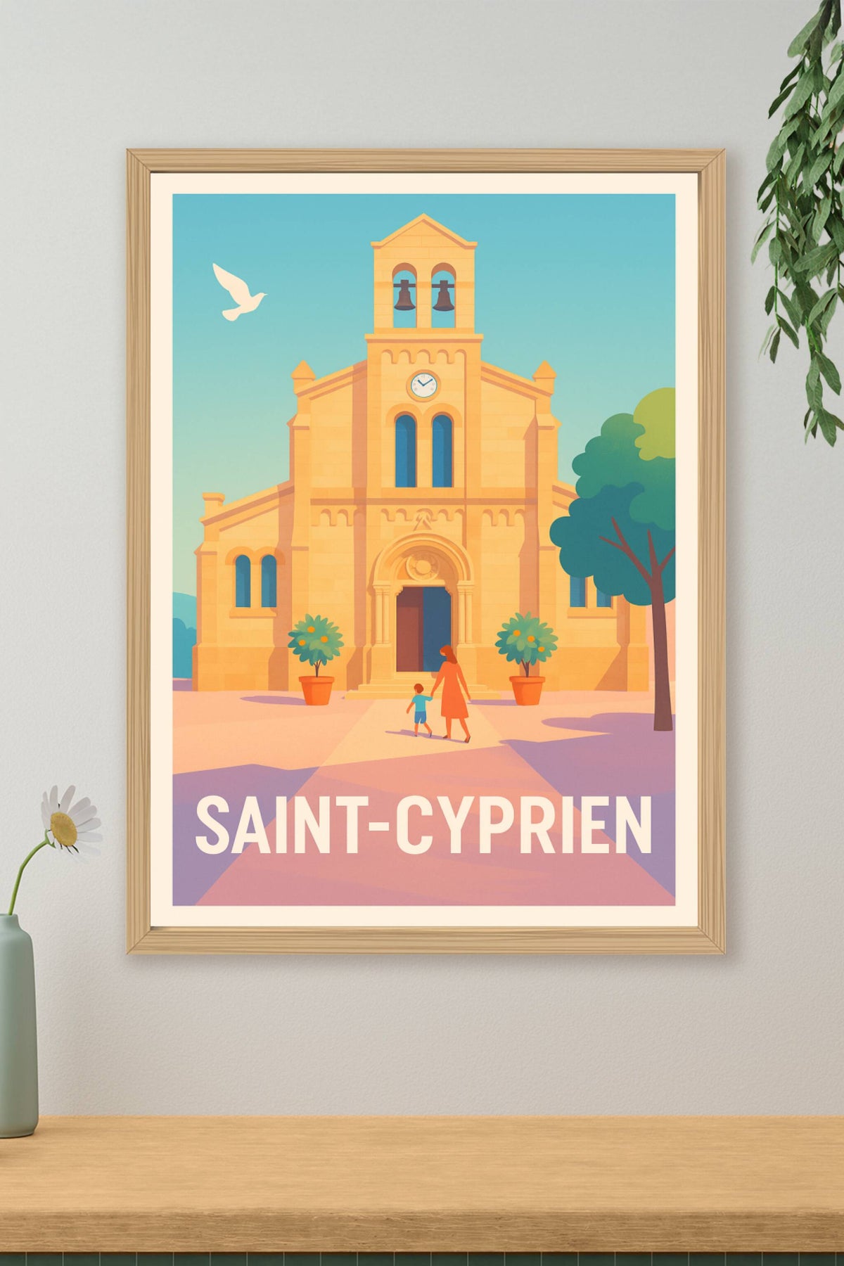 Affiche Saint-Cyprien — Charme et Sérénité au Cœur du Village · poster d'art de Saint-Cyprien