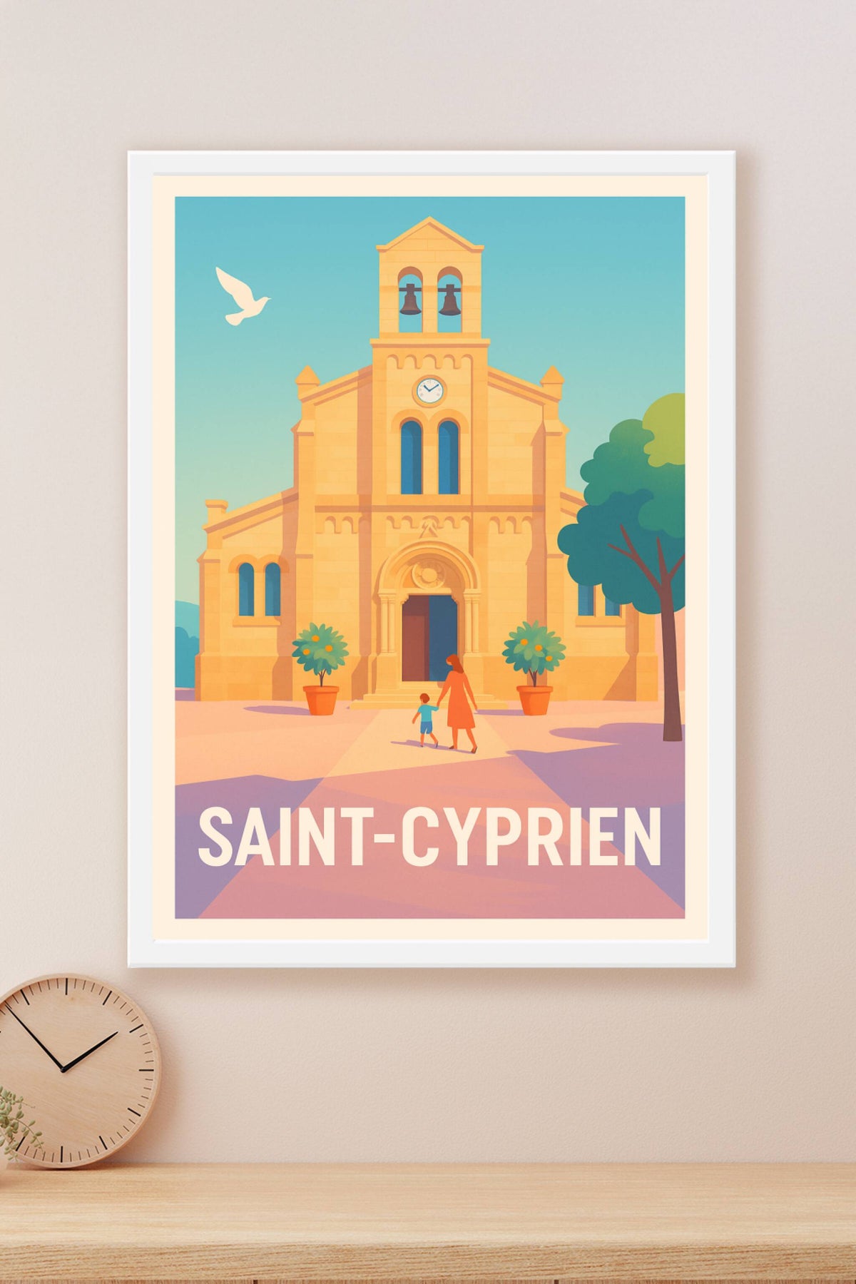 Affiche Saint-Cyprien — Charme et Sérénité au Cœur du Village · poster d'art de Saint-Cyprien