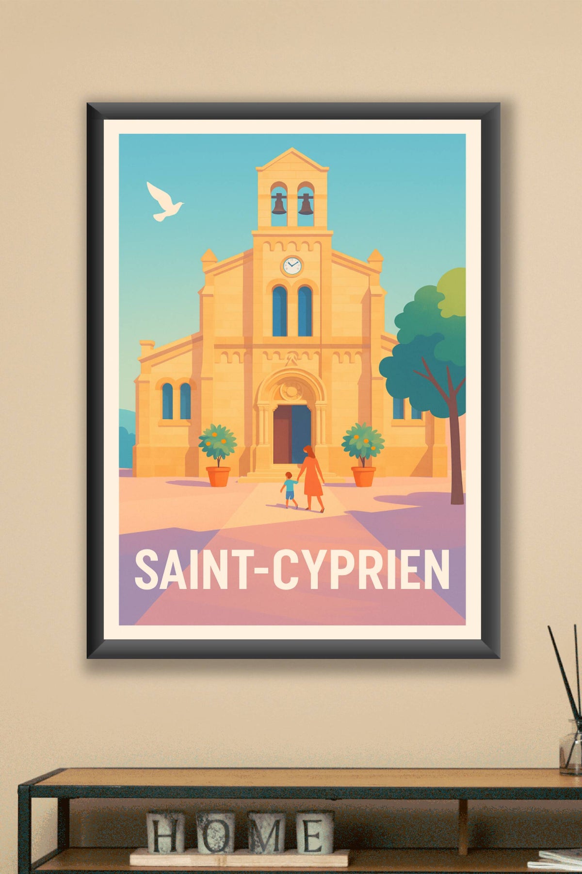 Affiche Saint-Cyprien — Charme et Sérénité au Cœur du Village · poster d'art de Saint-Cyprien