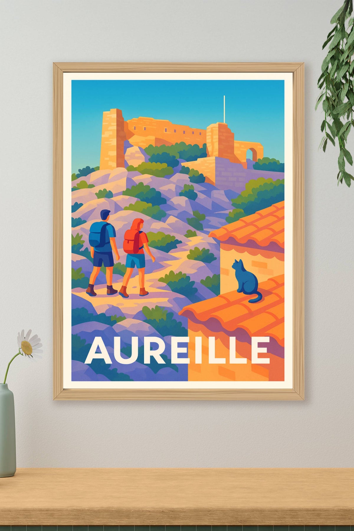 Affiche Aureille — L'appel de la randonnée provençale · poster d'art de Aureille