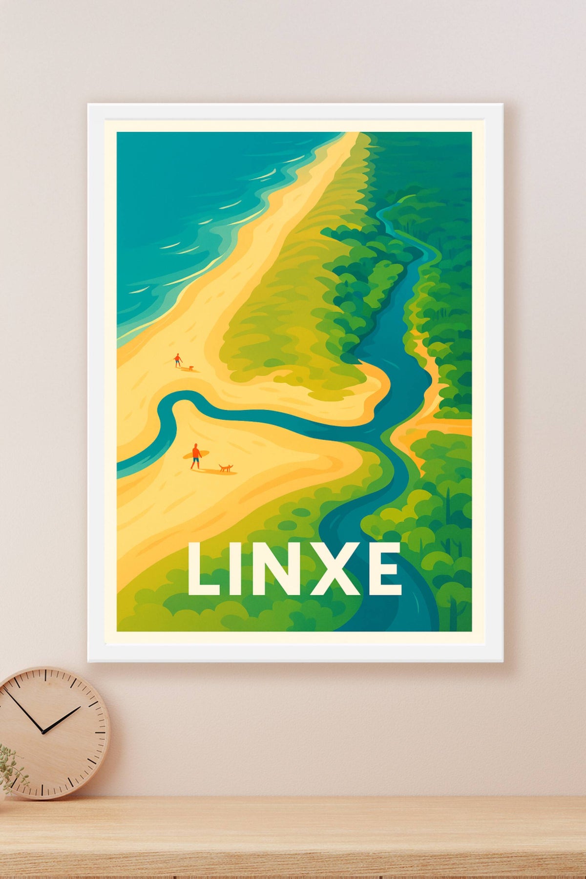 Affiche Linxé — L'évasion nature entre forêt et océan · poster d'art de Linxé