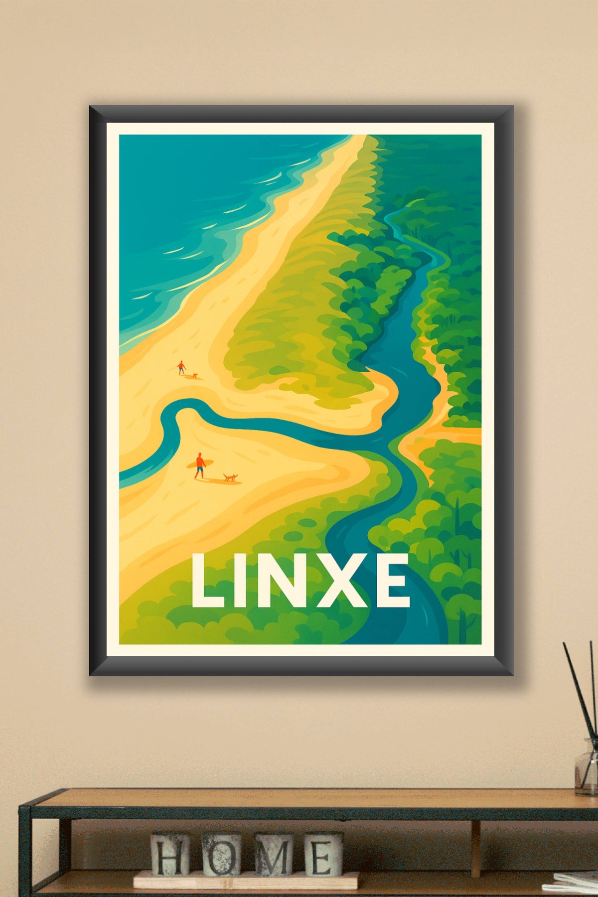 Affiche Linxé — L'évasion nature entre forêt et océan · poster d'art de Linxé