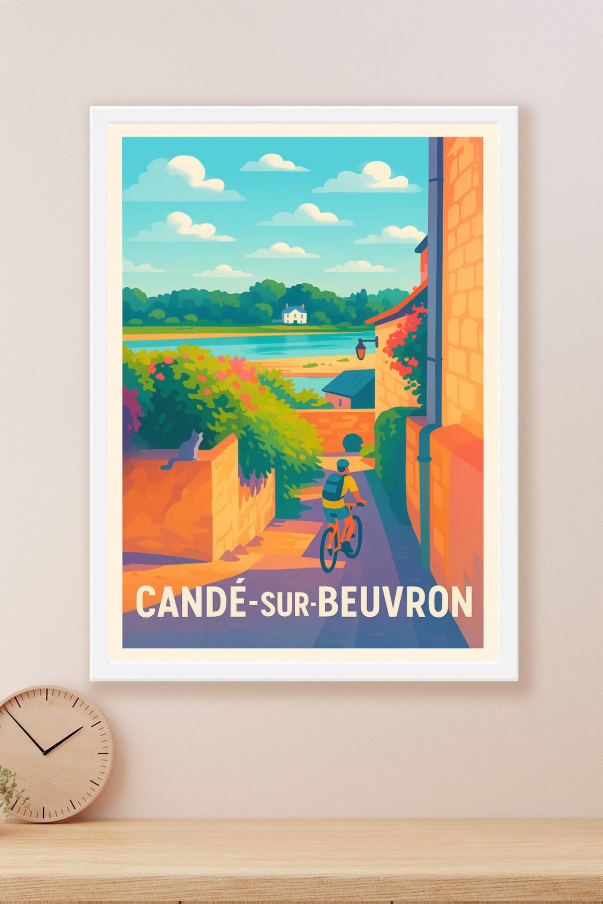 Affiche Candé-sur-Beuvron — Escapade paisible au bord de l'eau · poster d'art de Candé-sur-Beuvron