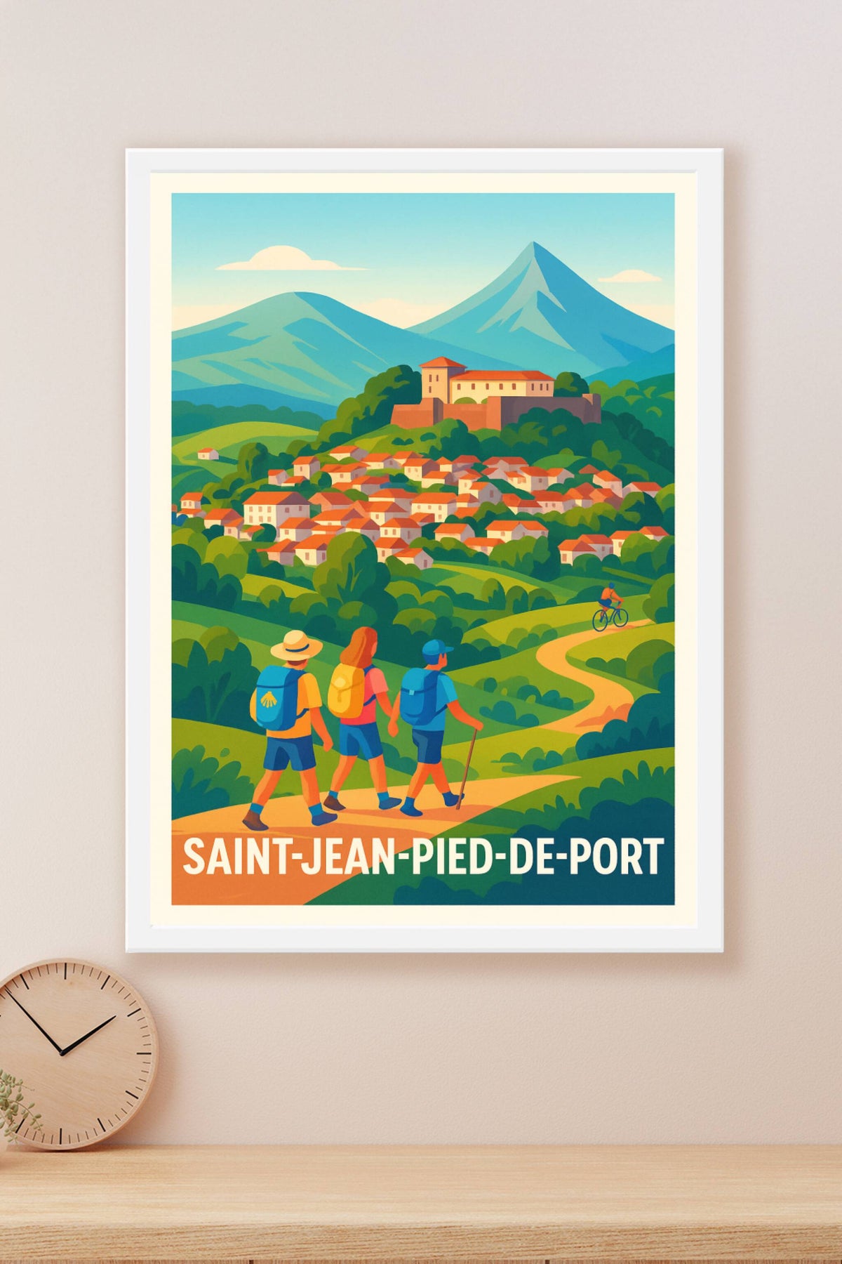 Affiche Saint-Jean-Pied-de-Port — Escapade nature et patrimoine · poster d'art de Saint-Jean-Pied-de-Port