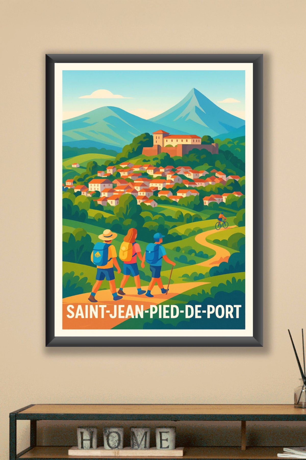 Affiche Saint-Jean-Pied-de-Port — Escapade nature et patrimoine · poster d'art de Saint-Jean-Pied-de-Port