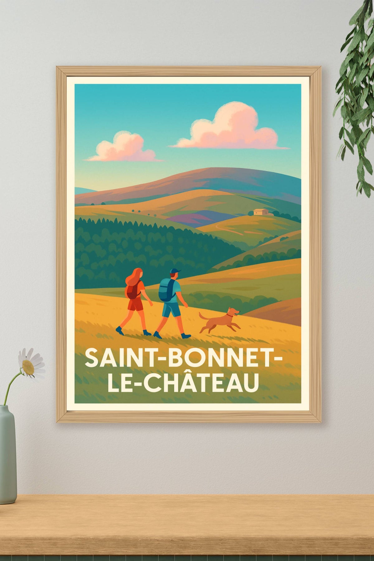 Affiche Saint-Bonnet-le-Château — Randonnée et nature préservée · poster d'art de Saint-Bonnet-le-Château