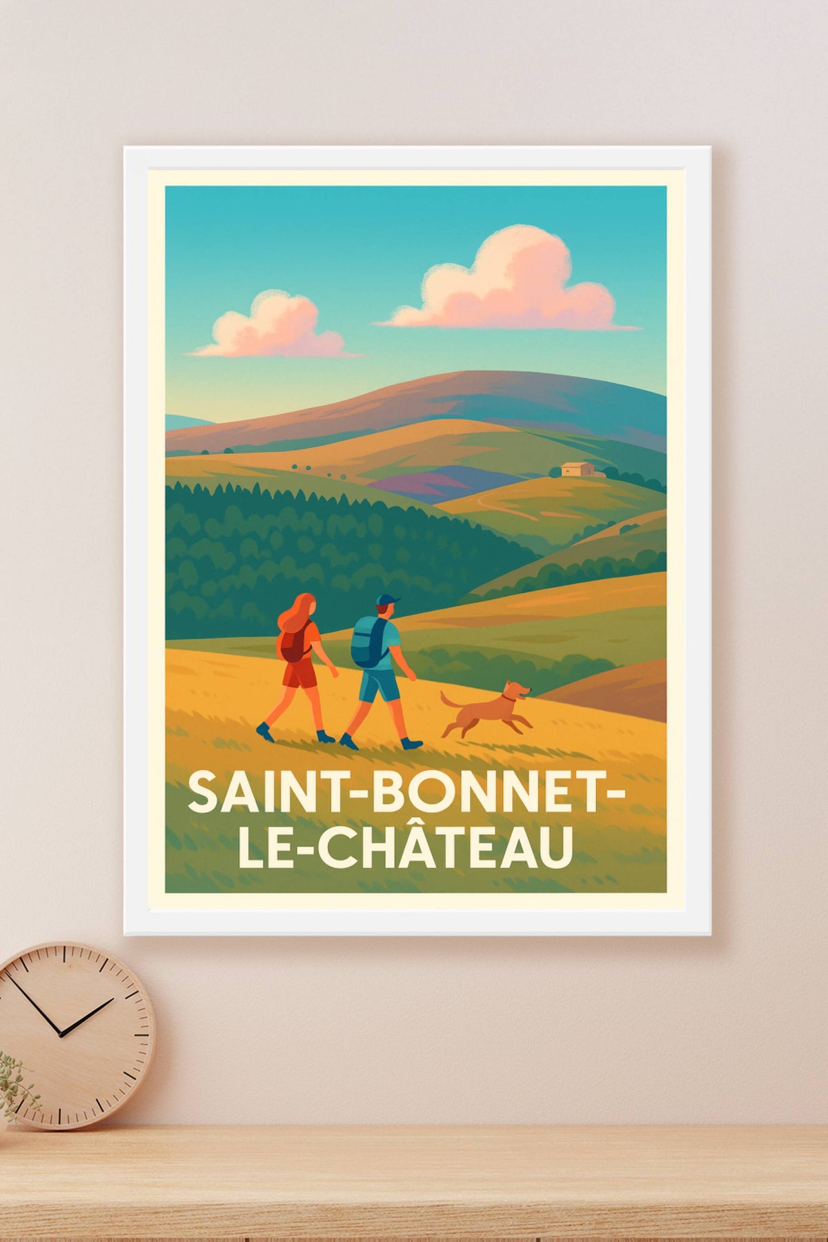 Affiche Saint-Bonnet-le-Château — Randonnée et nature préservée · poster d'art de Saint-Bonnet-le-Château