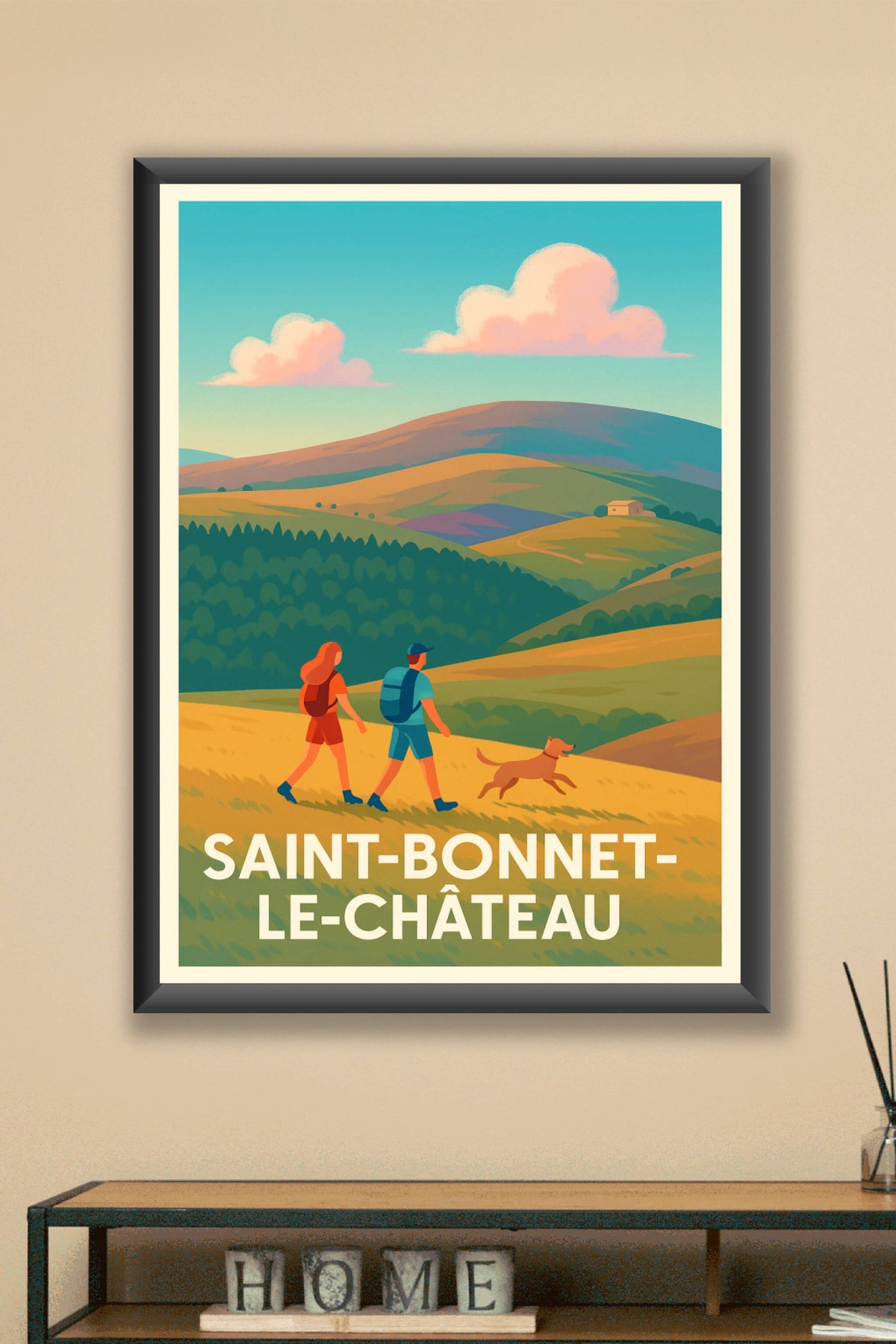 Affiche Saint-Bonnet-le-Château — Randonnée et nature préservée · poster d'art de Saint-Bonnet-le-Château