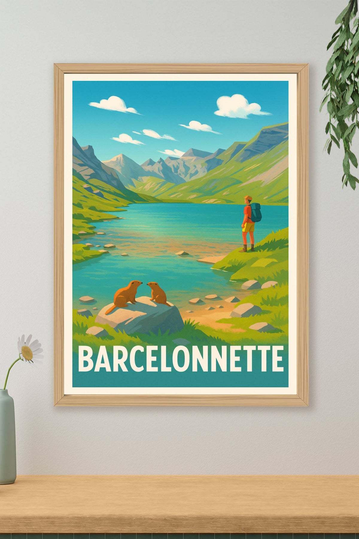 Affiche Barcelonnette — Invitation à l'évasion alpine · poster d'art de Barcelonnette