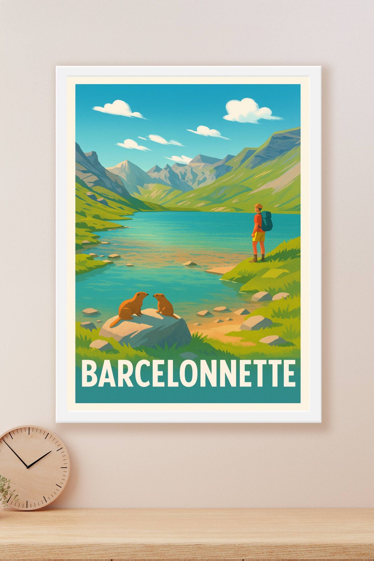 Affiche Barcelonnette — Invitation à l'évasion alpine · poster d'art de Barcelonnette