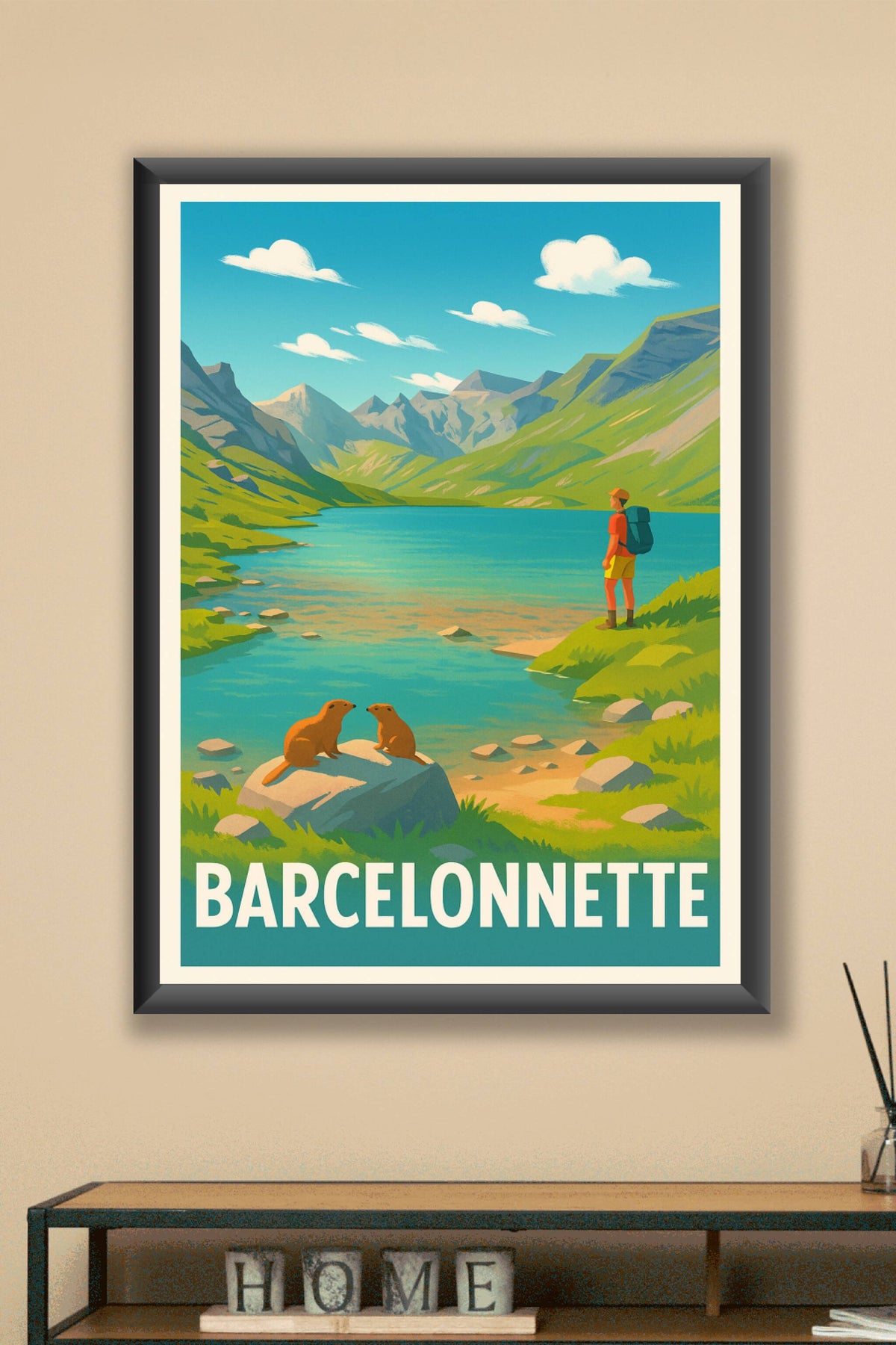 Affiche Barcelonnette — Invitation à l'évasion alpine · poster d'art de Barcelonnette