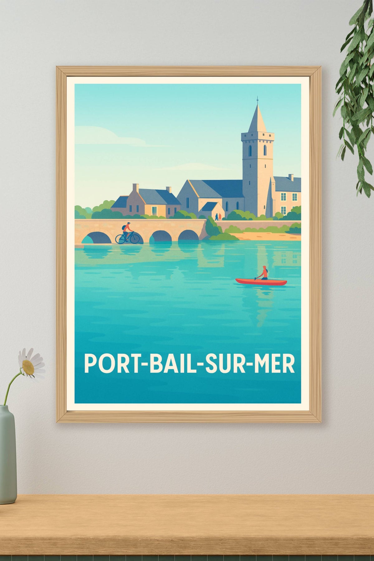 Affiche Port-Bail-sur-Mer — Charme paisible au bord de l'eau · poster d'art de Port-Bail-sur-Mer