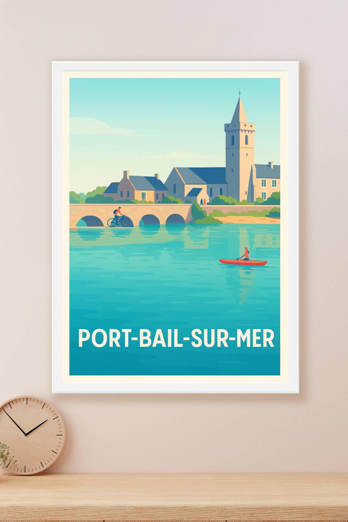 Affiche Port-Bail-sur-Mer — Charme paisible au bord de l'eau · poster d'art de Port-Bail-sur-Mer