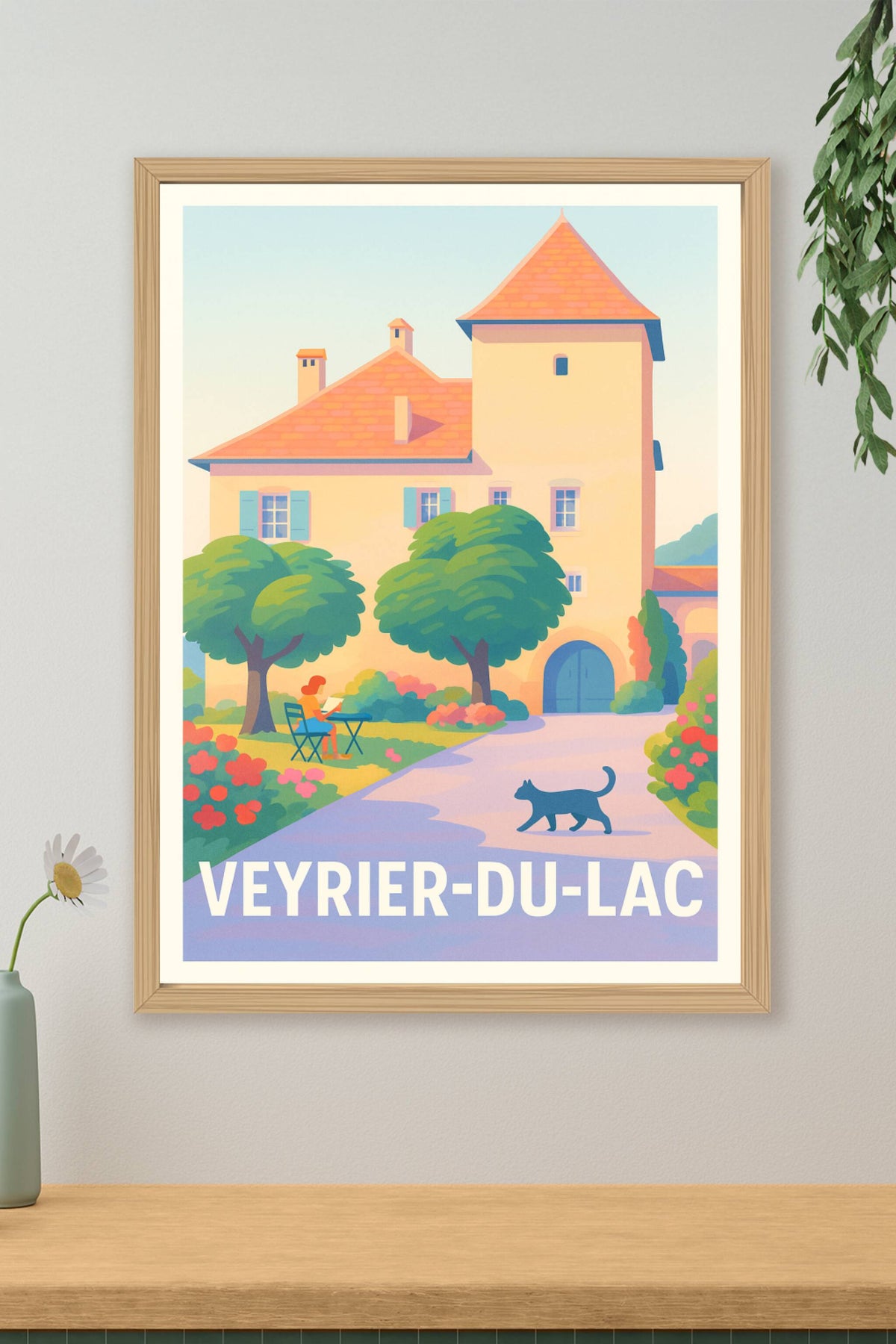 Affiche Veyrier-du-Lac — Sérénité au bord du lac · poster d'art de Veyrier-du-Lac
