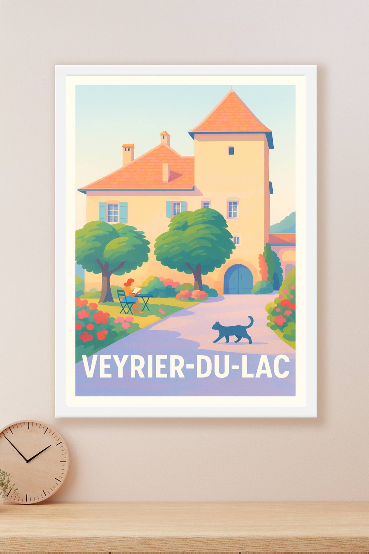Affiche Veyrier-du-Lac — Sérénité au bord du lac · poster d'art de Veyrier-du-Lac