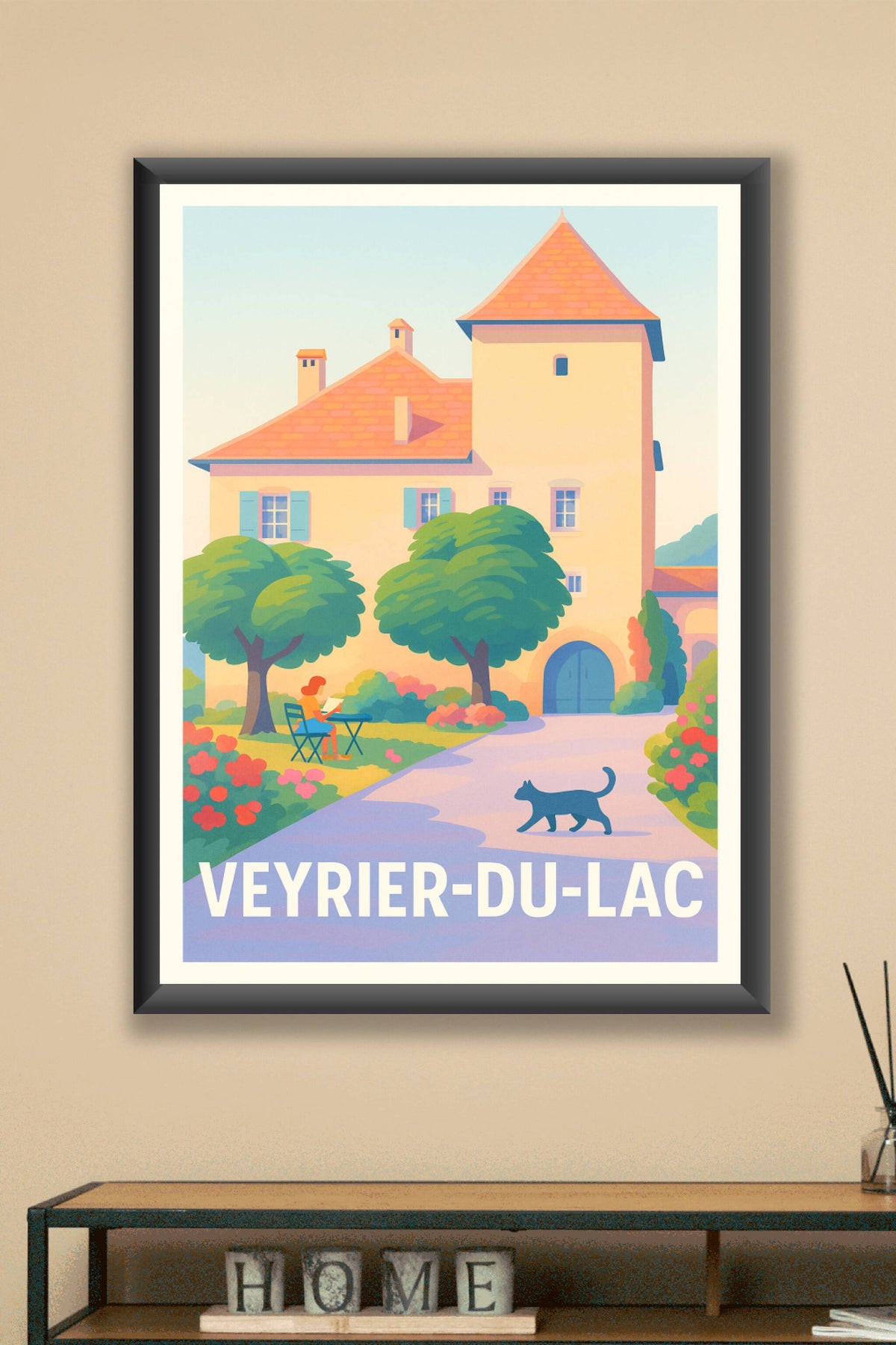 Affiche Veyrier-du-Lac — Sérénité au bord du lac · poster d'art de Veyrier-du-Lac