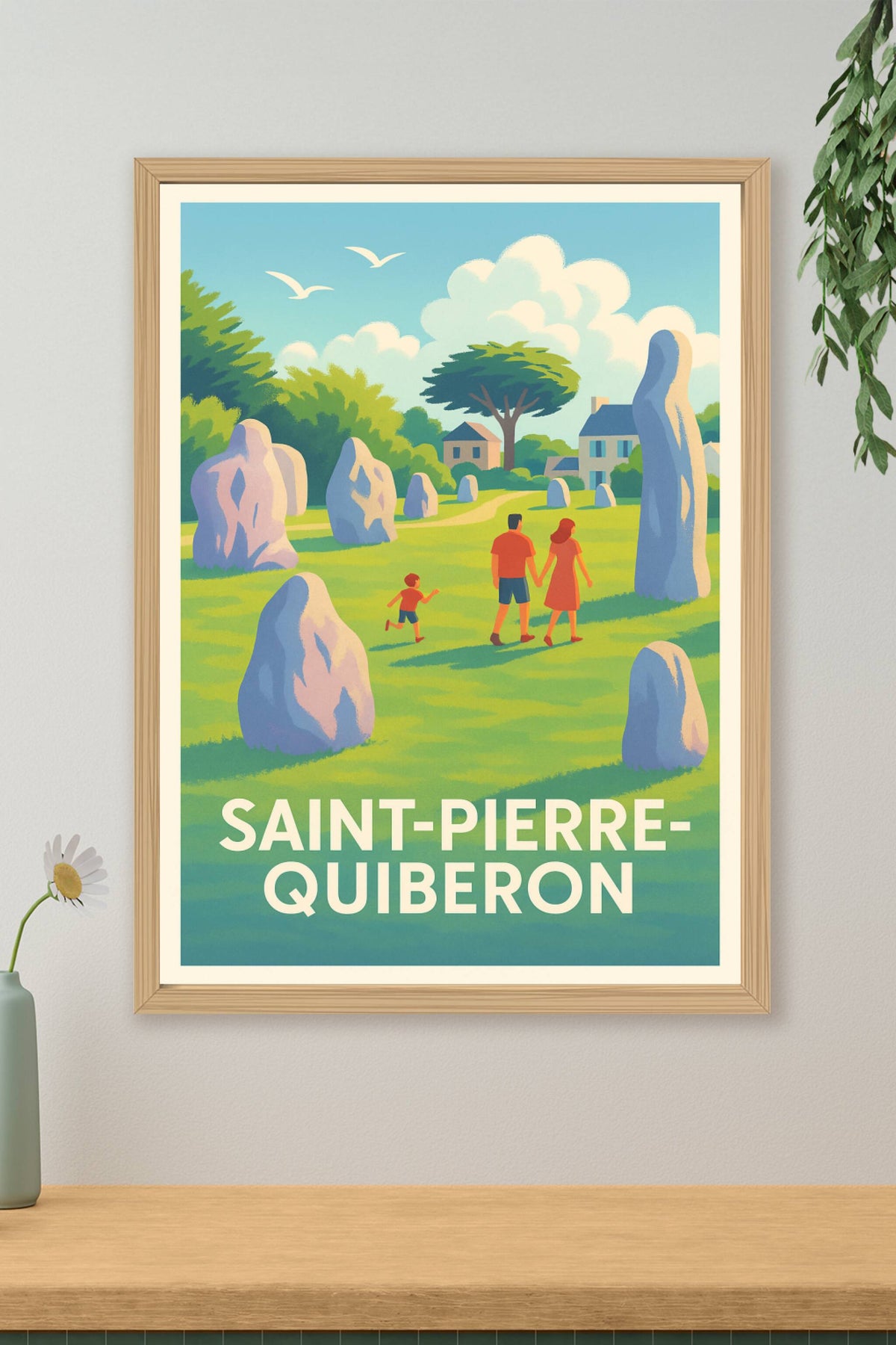 Affiche Saint-Pierre-Quiberon — Promenade au cœur des menhirs · poster d'art de Saint-Pierre-Quiberon