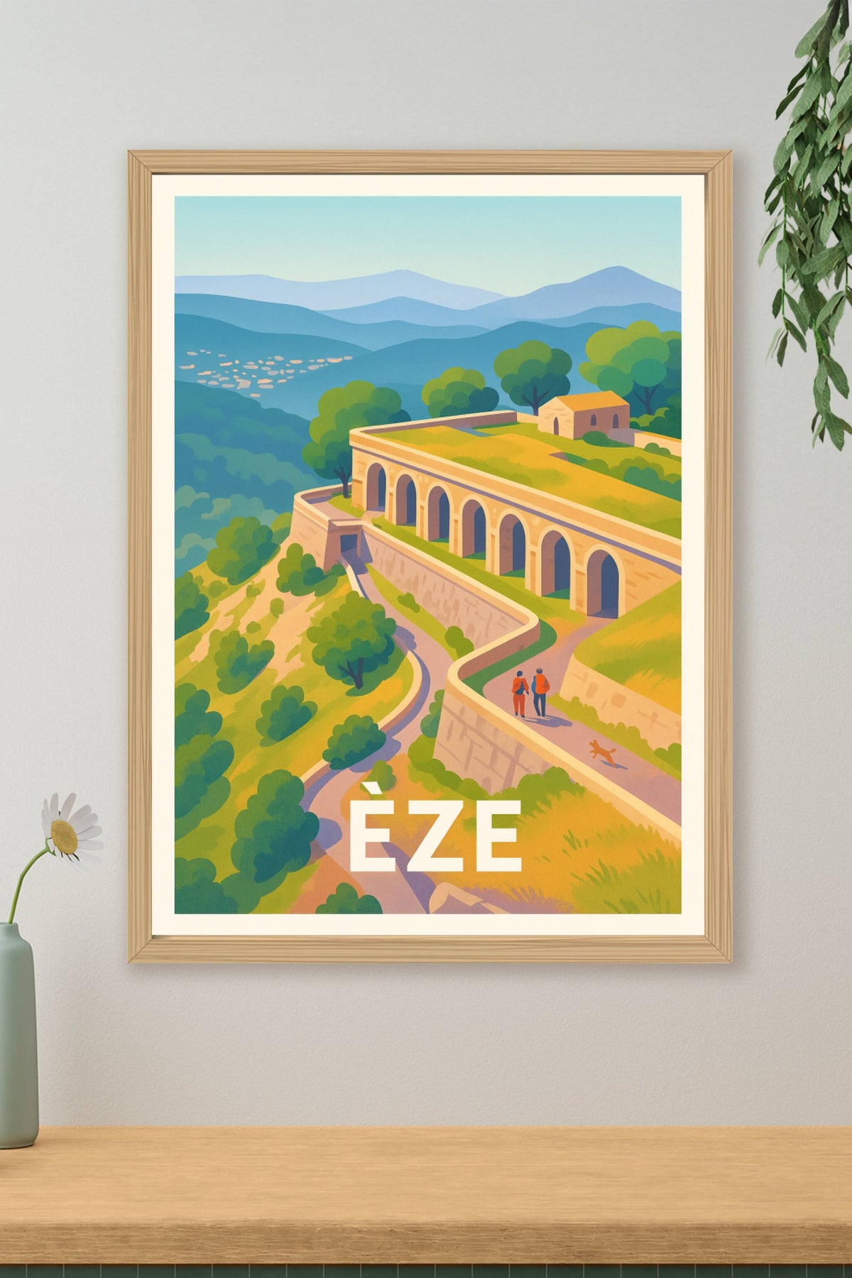 Affiche Èze — Escapade bucolique en Méditerranée · poster d'art de Èze