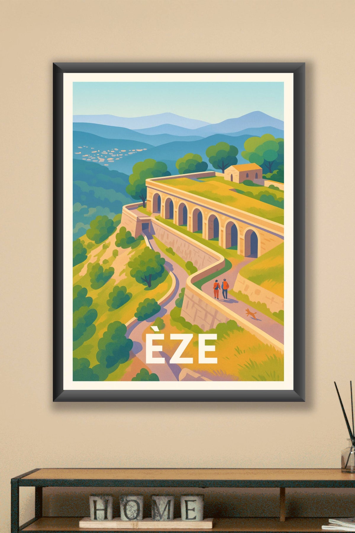 Affiche Èze — Escapade bucolique en Méditerranée · poster d'art de Èze