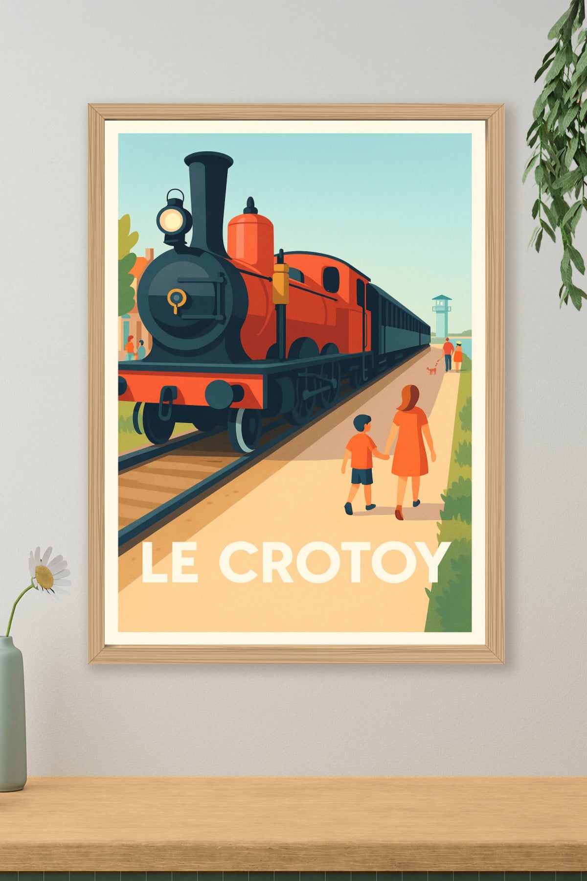 Affiche Le Crotoy — L'élégance du voyage en train vintage · poster d'art de Le Crotoy
