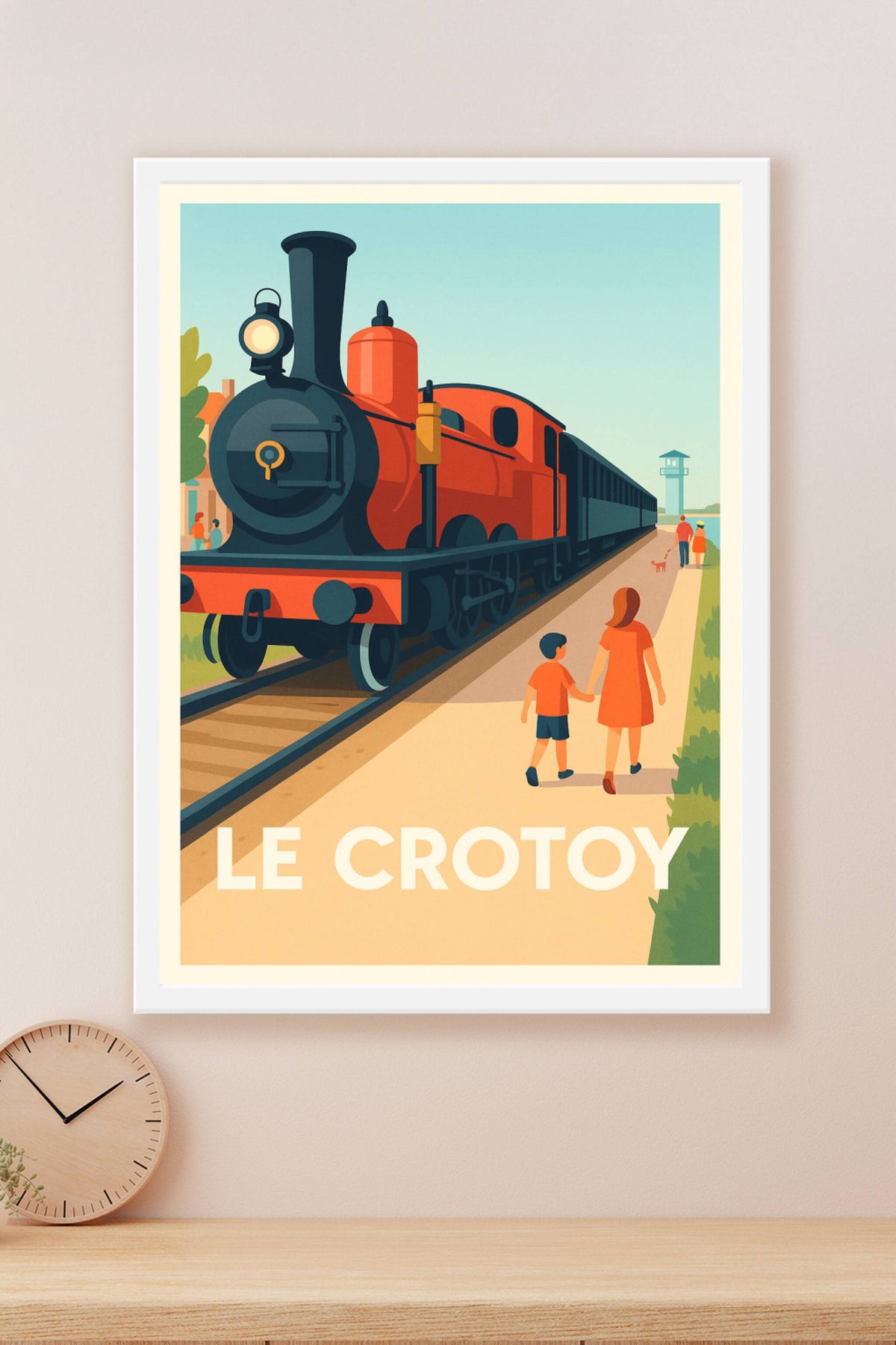 Affiche Le Crotoy — L'élégance du voyage en train vintage · poster d'art de Le Crotoy