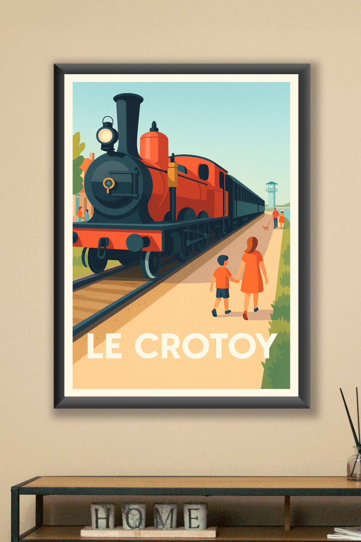 Affiche Le Crotoy — L'élégance du voyage en train vintage · poster d'art de Le Crotoy