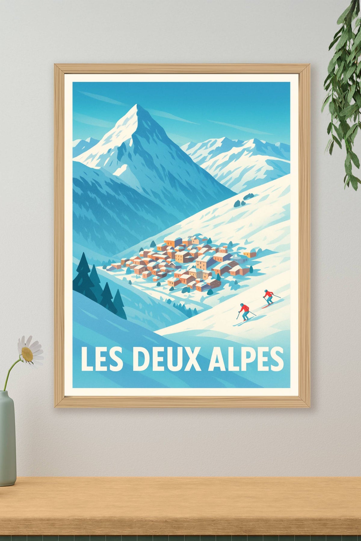 Affiche Les Deux Alpes — Évasion hivernale au cœur des sommets · poster d'art de Les Deux Alpes