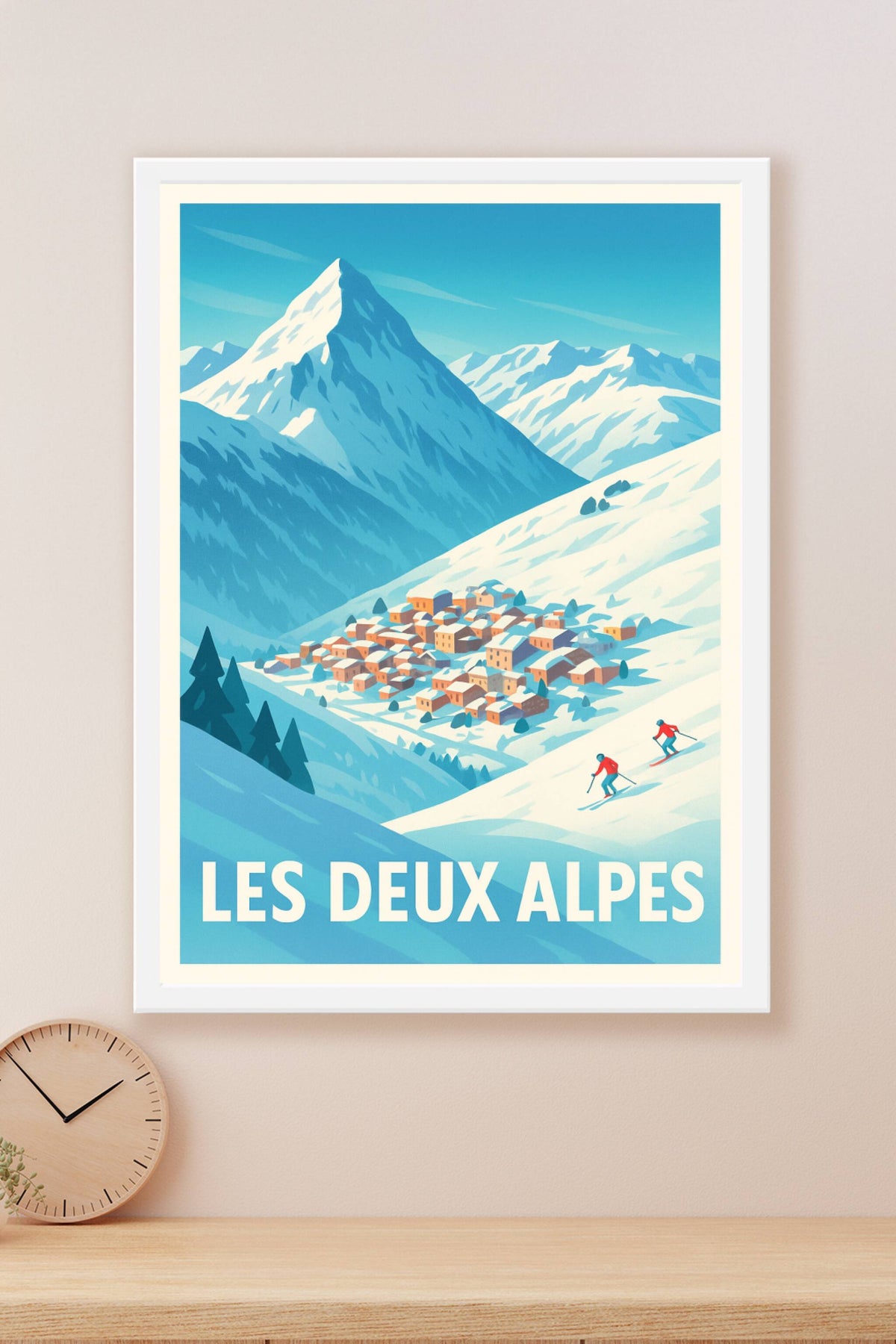 Affiche Les Deux Alpes — Évasion hivernale au cœur des sommets · poster d'art de Les Deux Alpes