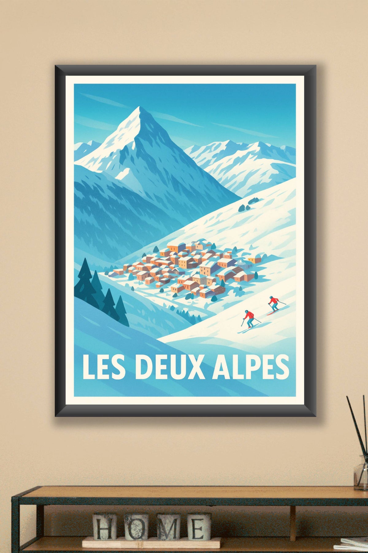 Affiche Les Deux Alpes — Évasion hivernale au cœur des sommets · poster d'art de Les Deux Alpes