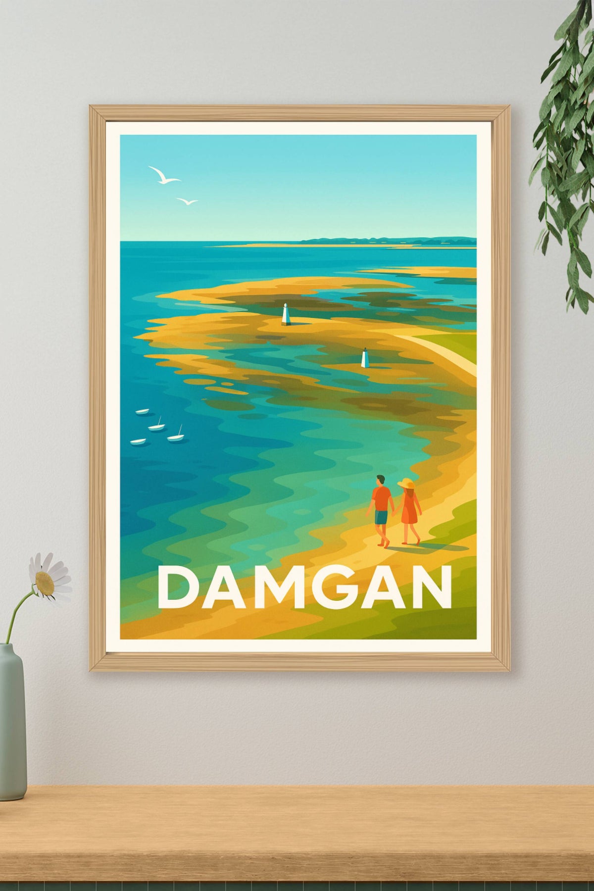 Affiche Damgan — Escapade romantique en bord de mer · poster d'art de Damgan