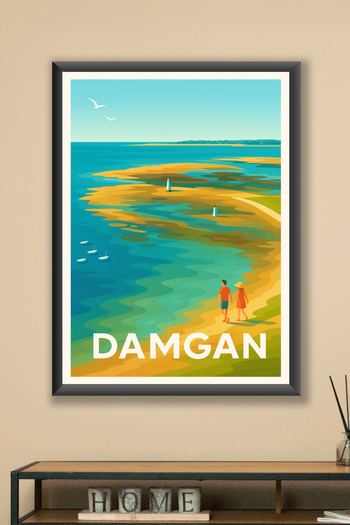 Affiche Damgan — Escapade romantique en bord de mer · poster d'art de Damgan