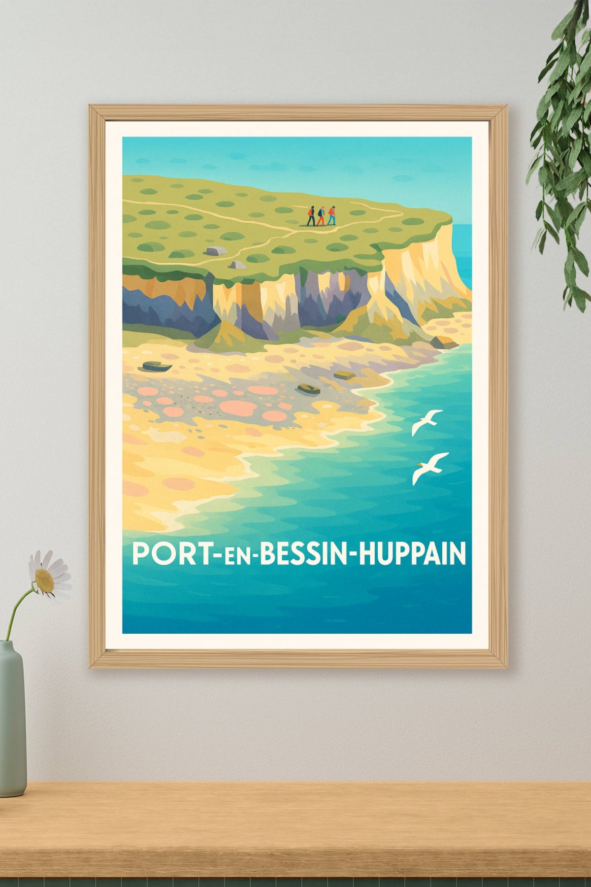 Affiche Port-en-Bessin-Huppain — Escapade Nature et Côte Sauvage · poster d'art de Port-en-Bessin-Huppain