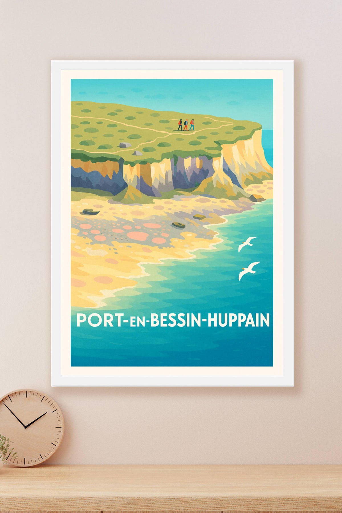 Affiche Port-en-Bessin-Huppain — Escapade Nature et Côte Sauvage · poster d'art de Port-en-Bessin-Huppain
