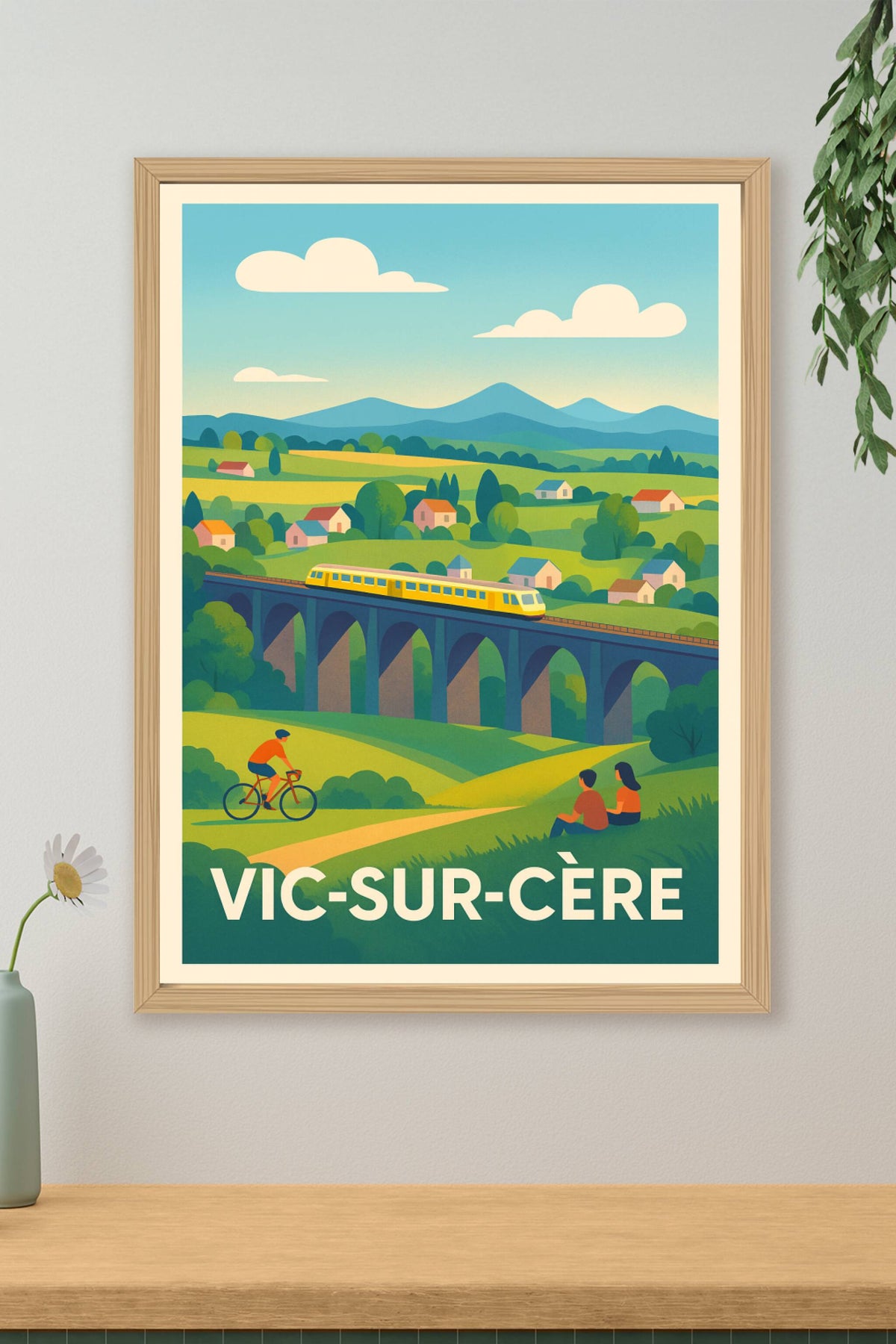 Affiche Vic-sur-Cère — Évasion et nature verdoyante · poster d'art de Vic-sur-Cère