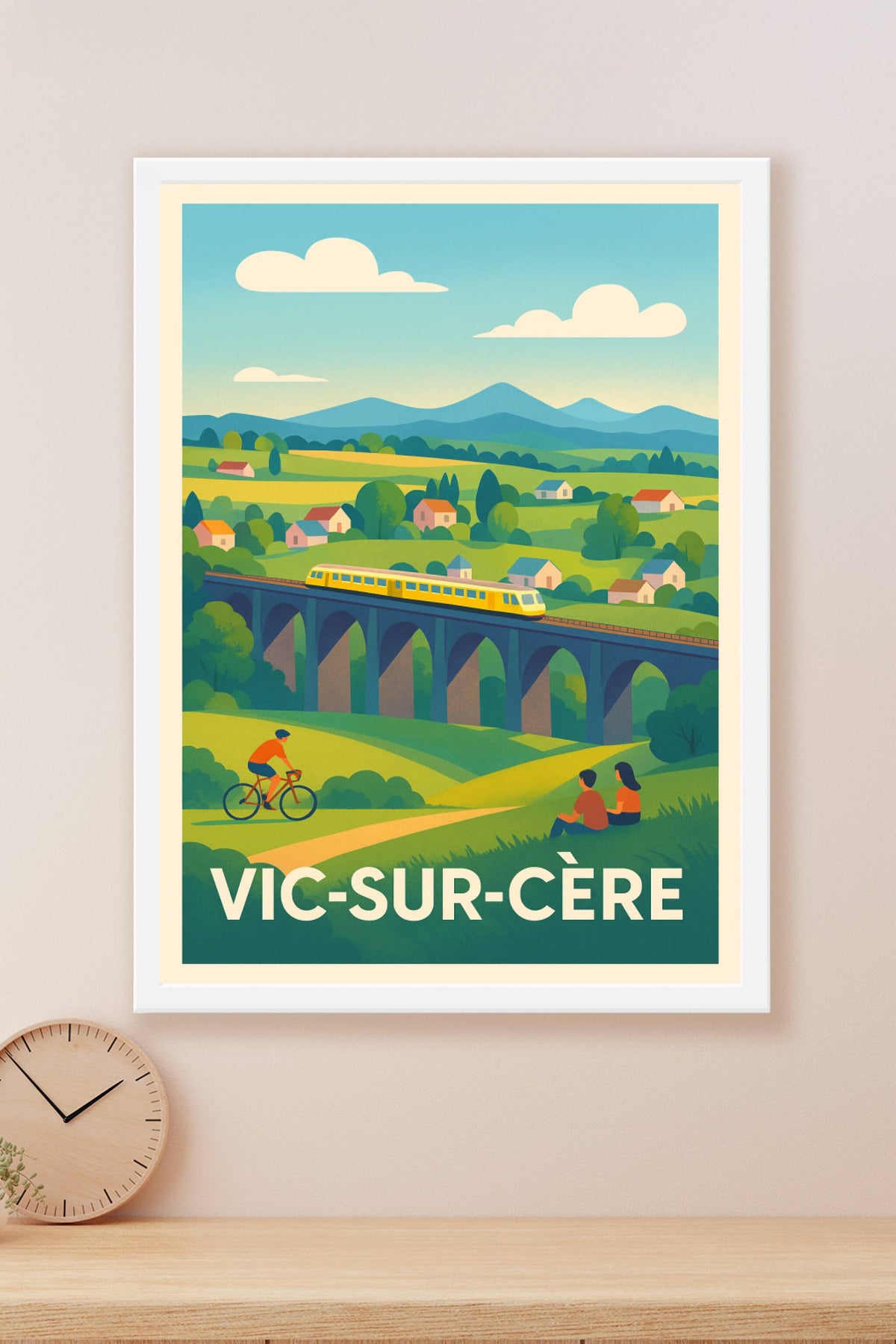 Affiche Vic-sur-Cère — Évasion et nature verdoyante · poster d'art de Vic-sur-Cère