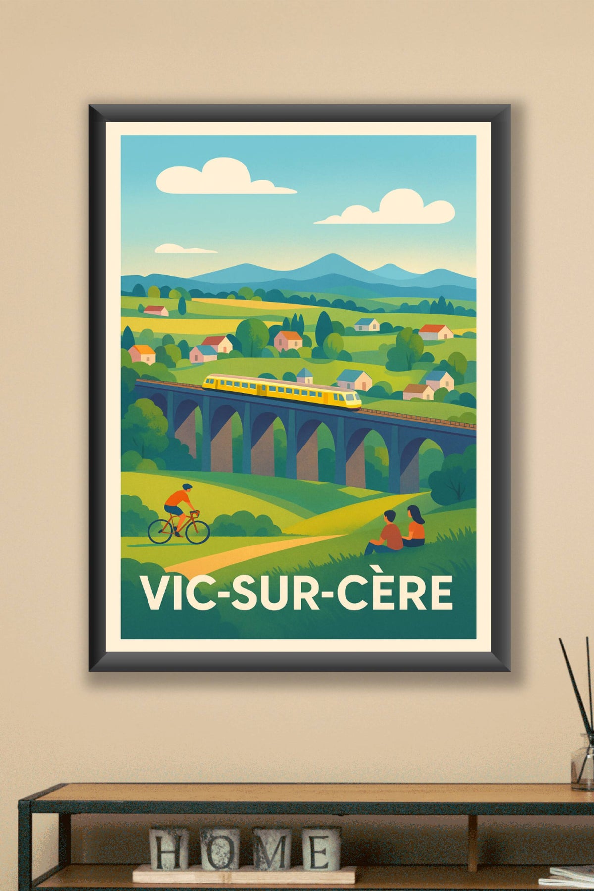 Affiche Vic-sur-Cère — Évasion et nature verdoyante · poster d'art de Vic-sur-Cère