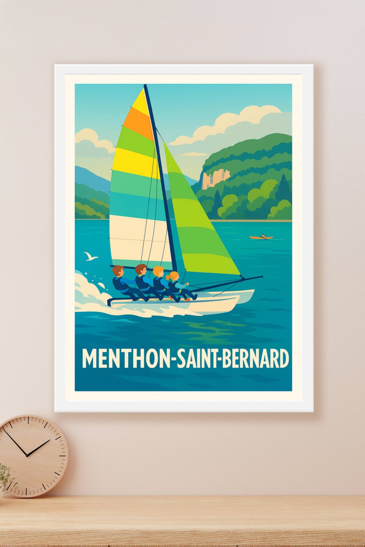 Affiche Menthon-Saint-Bernard — Aventurez-vous sur les eaux du Lac d'Annecy · poster d'art de Menthon-Saint-Bernard